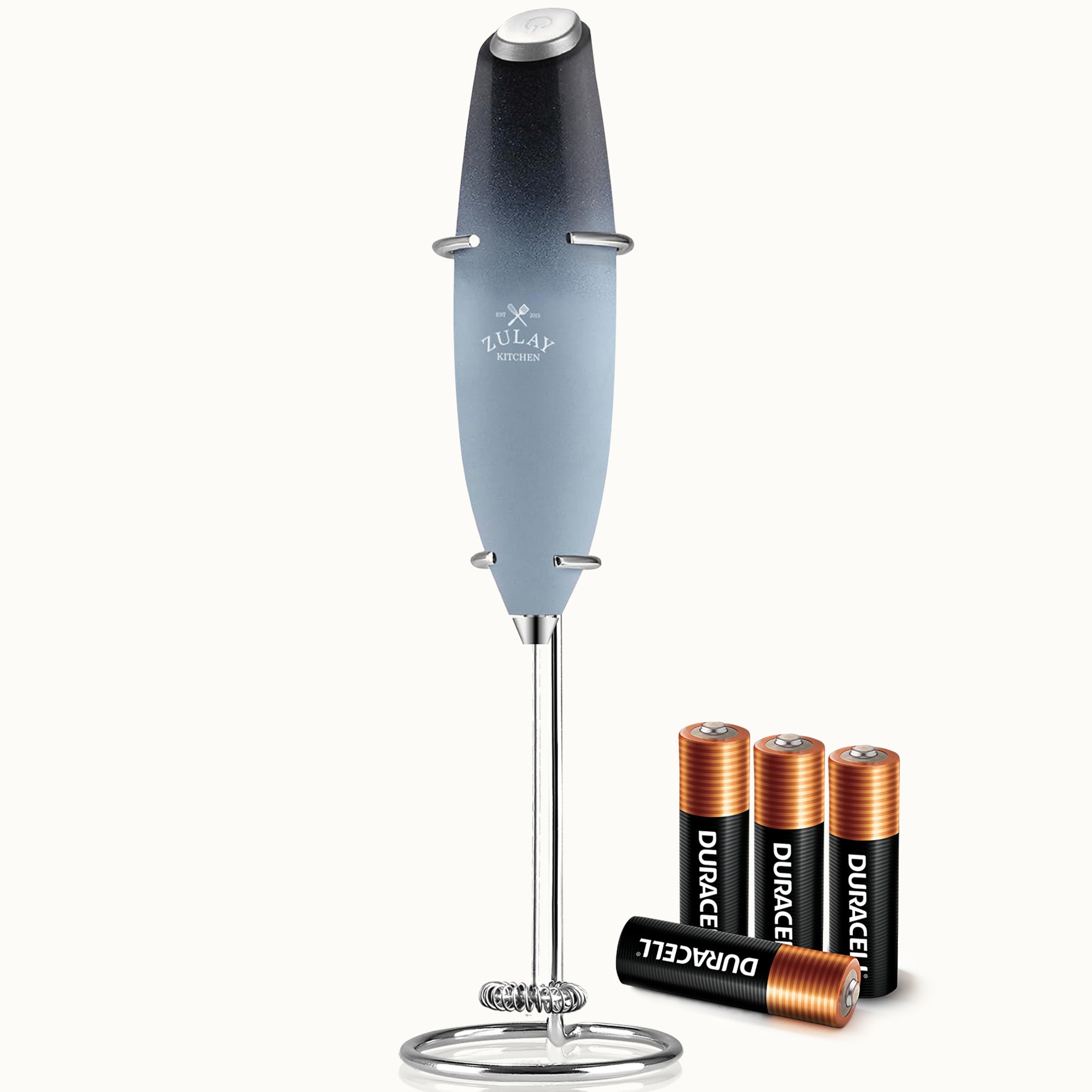 Milk Frother with 4 Batteries - Duracell Powered - Storm Blend by Zulay Kitchen