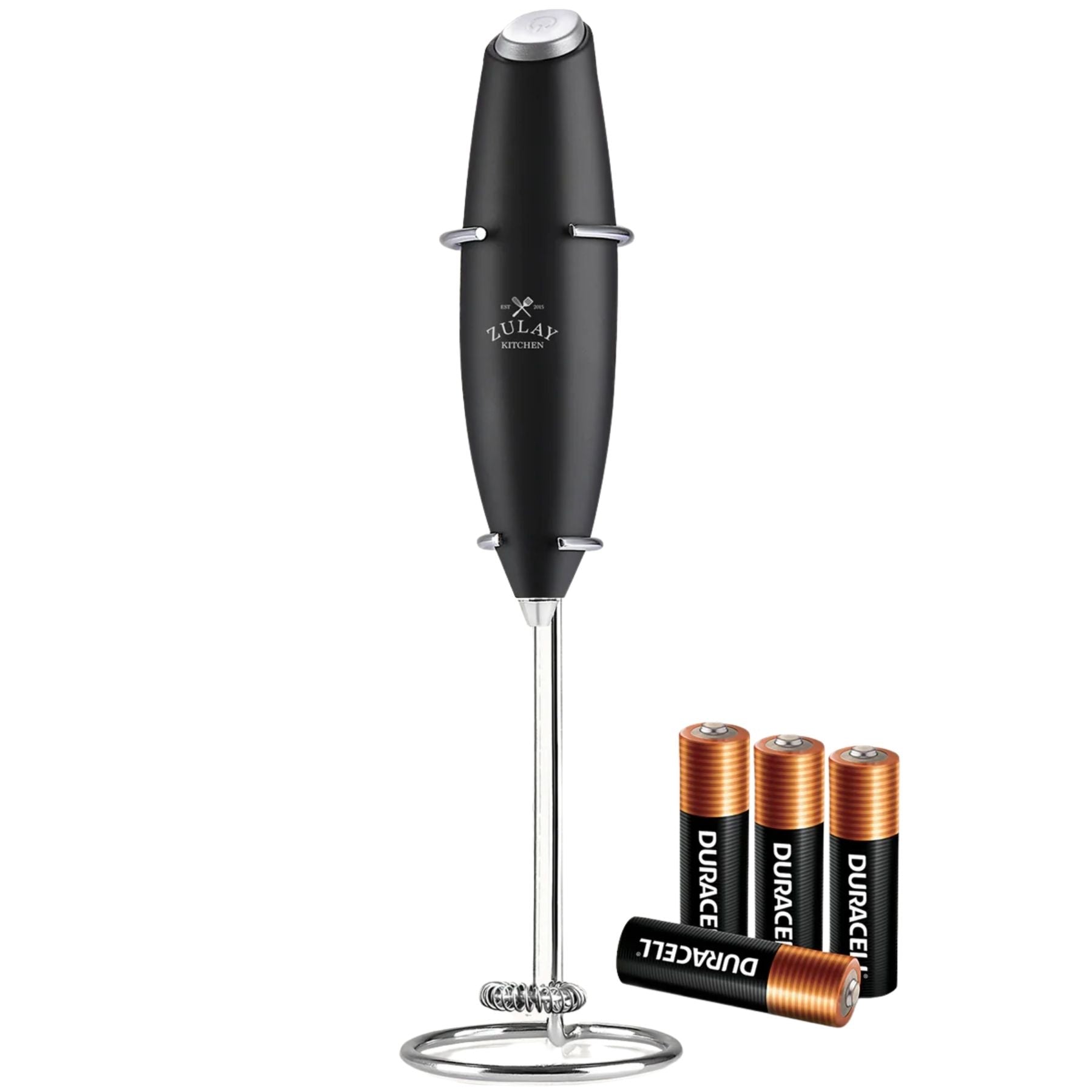 Milk Frother with 4 Batteries - Duracell Powered - Black by Zulay Kitchen