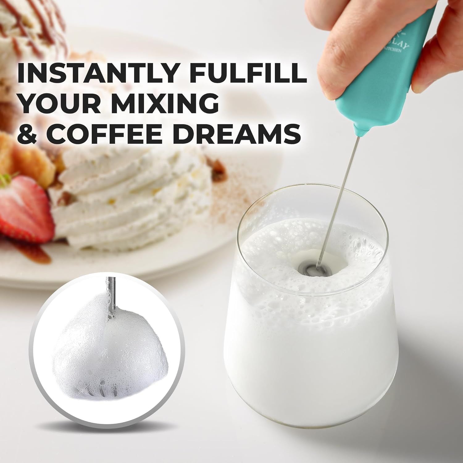 Portable Mini Frother Handheld for Coffee by Zulay Kitchen