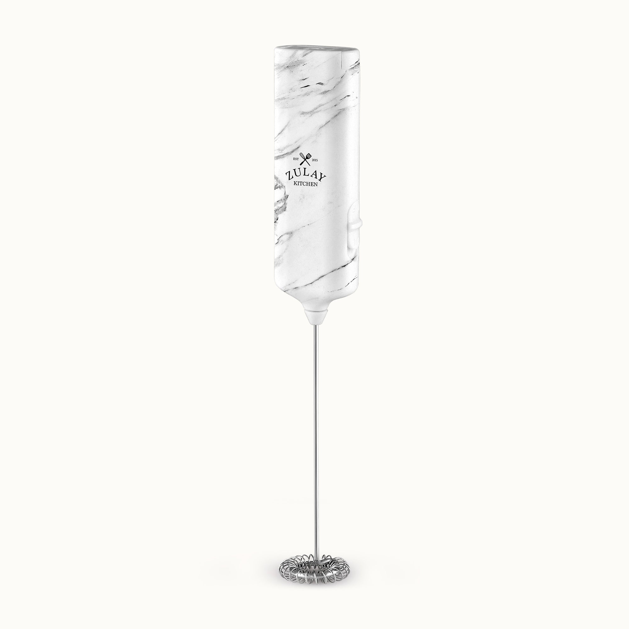 Mini Milk Frother - White Marble by Zulay Kitchen