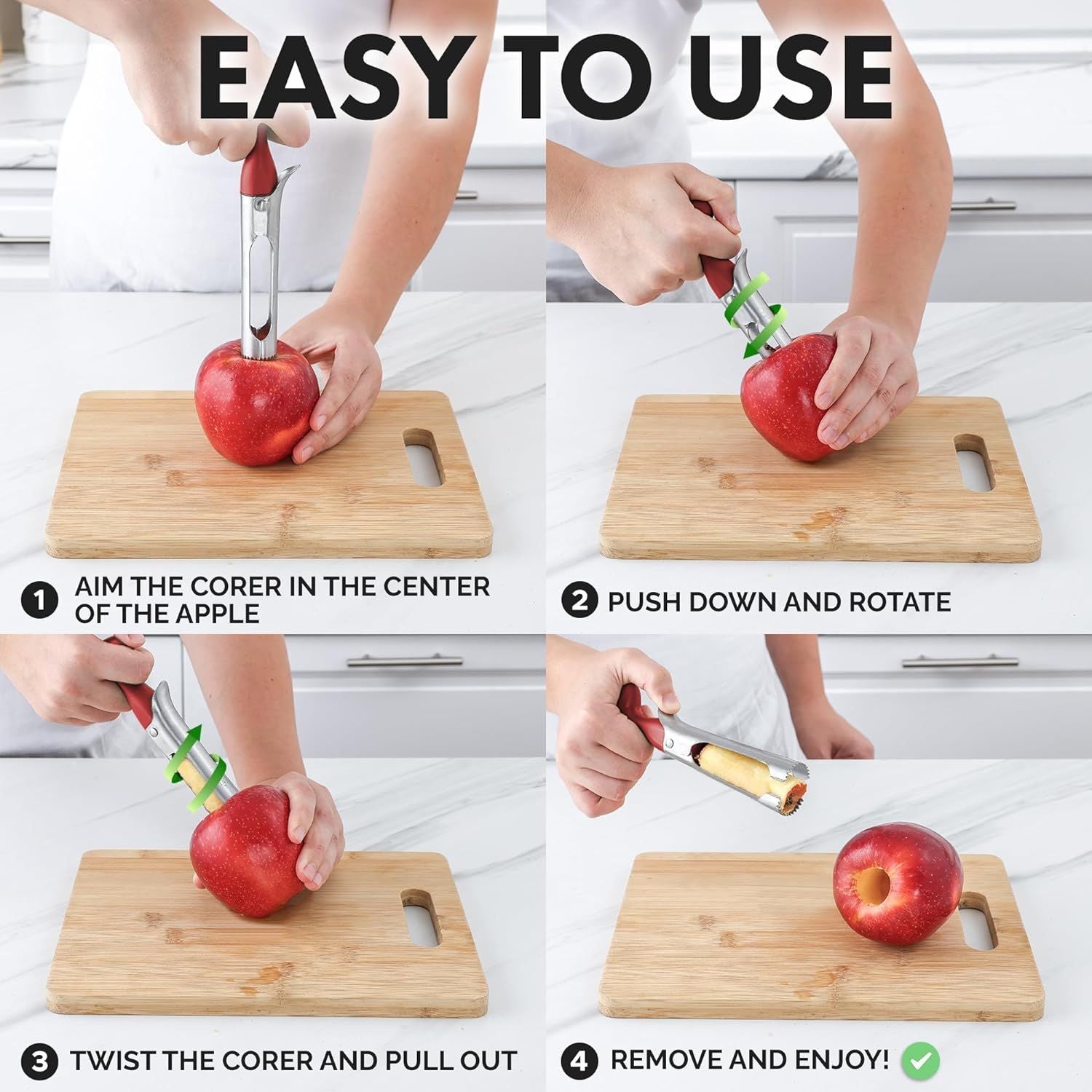 So Easy to Use Premium Apple Corer by Zulay Kitchen