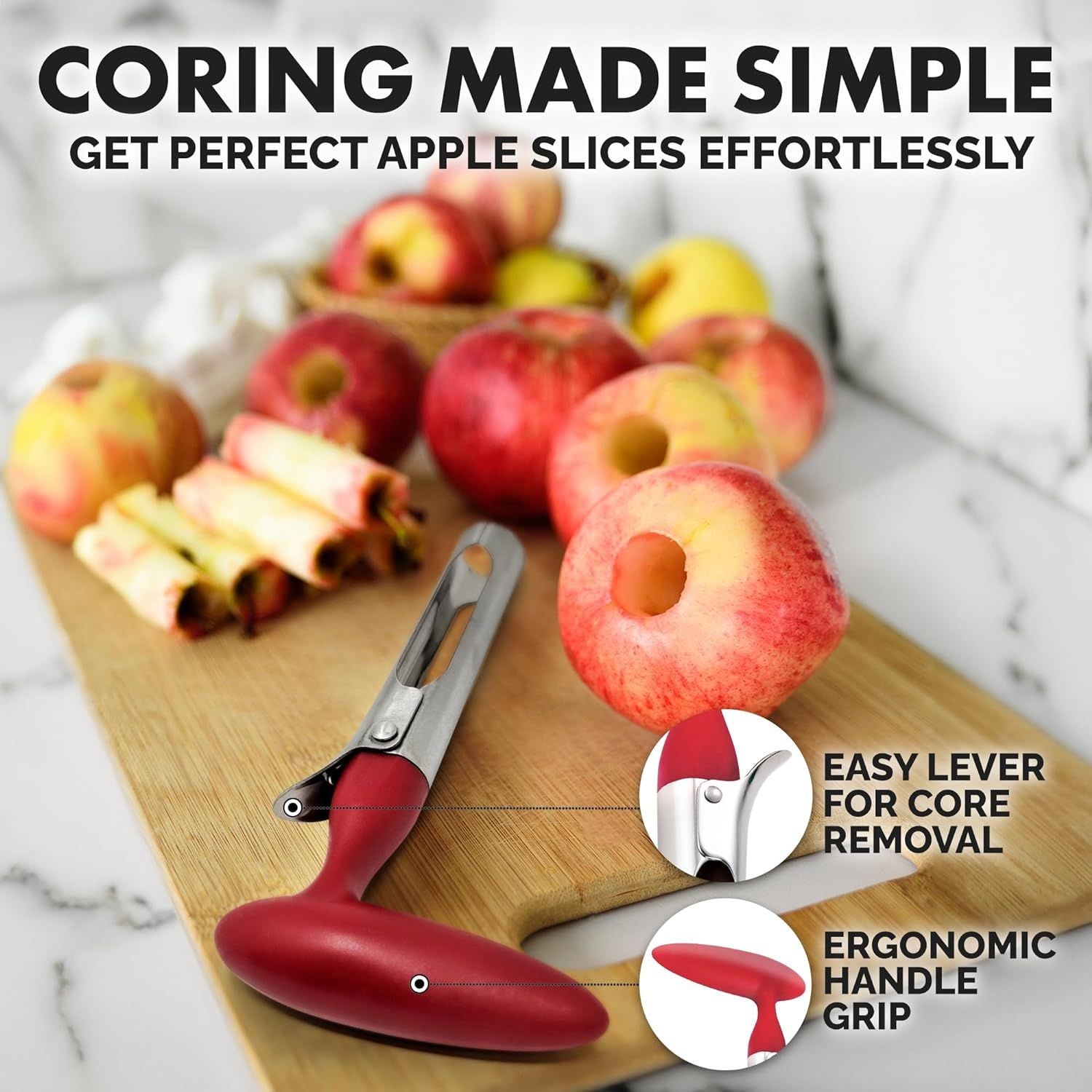 Serrated Blades Apple Corer for Easy Coring by Zulay Kitchen