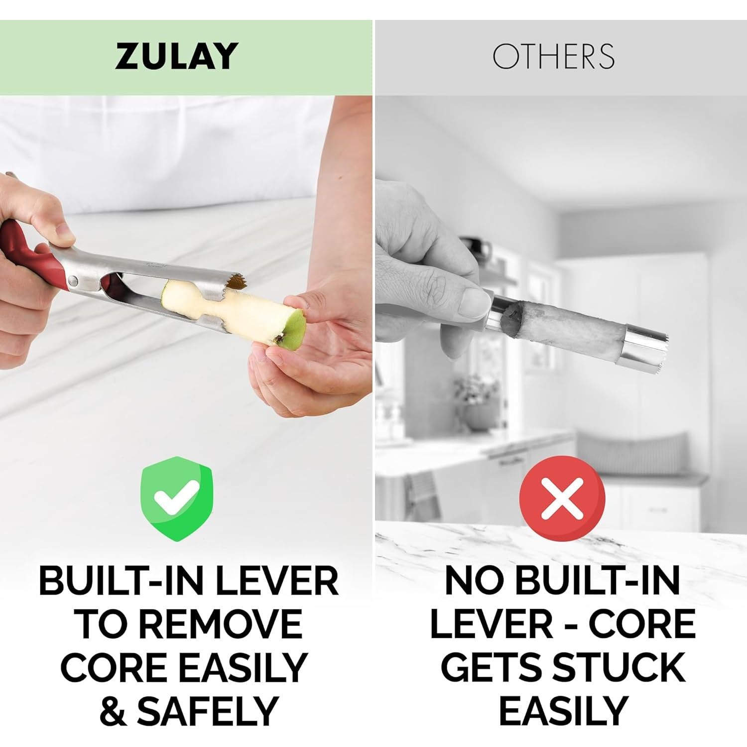 Built-In Lever to Remove Core Easily by Zulay Kitchen
