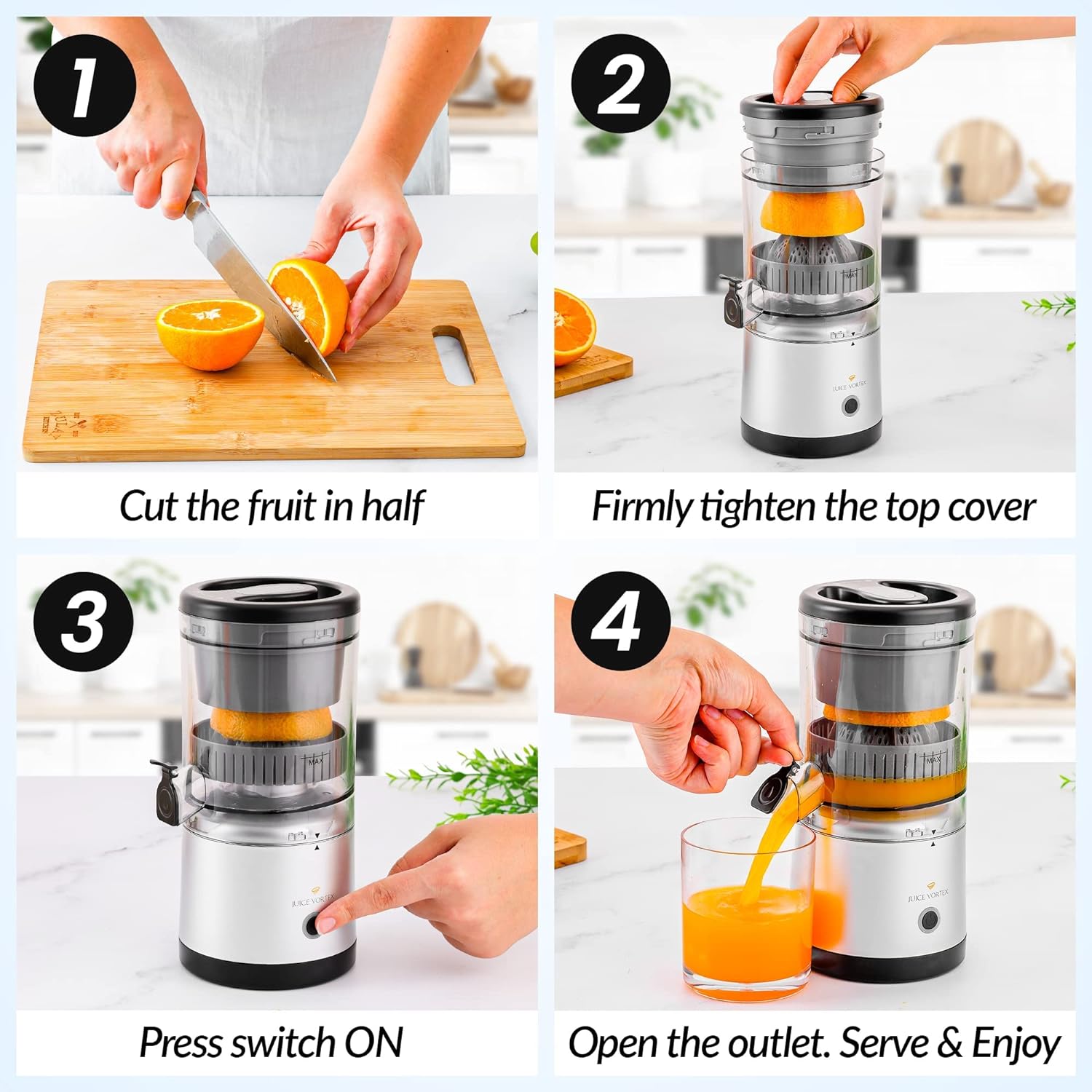 Vortex Citrus Juicer Usage Guide by Zulay Kitchen