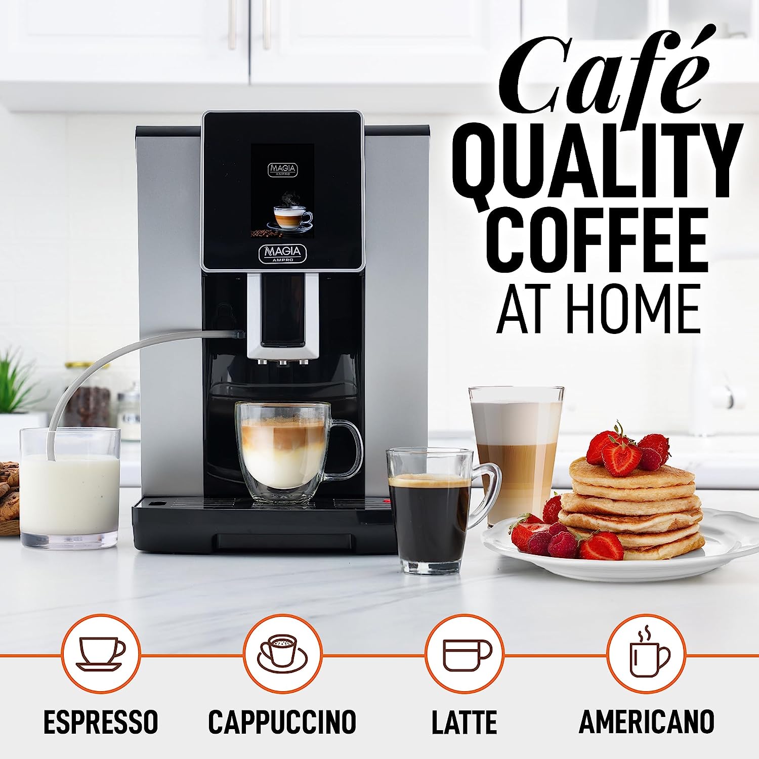 Premium Quality Zulay Magia Ampro Automatic Espresso Machine - Refurbished by Zulay Kitchen