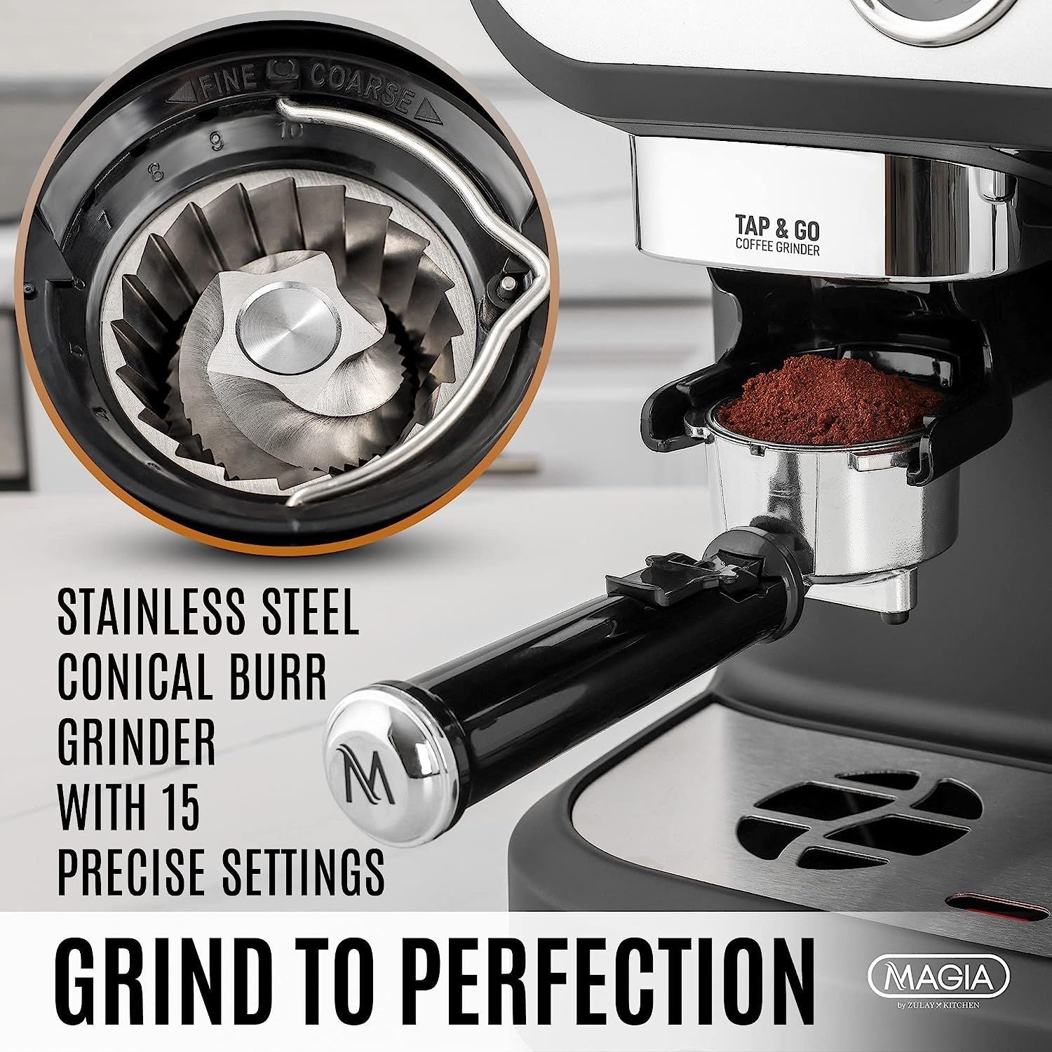 Integrated Grinder for Fresh Coffee by Zulay Kitchen