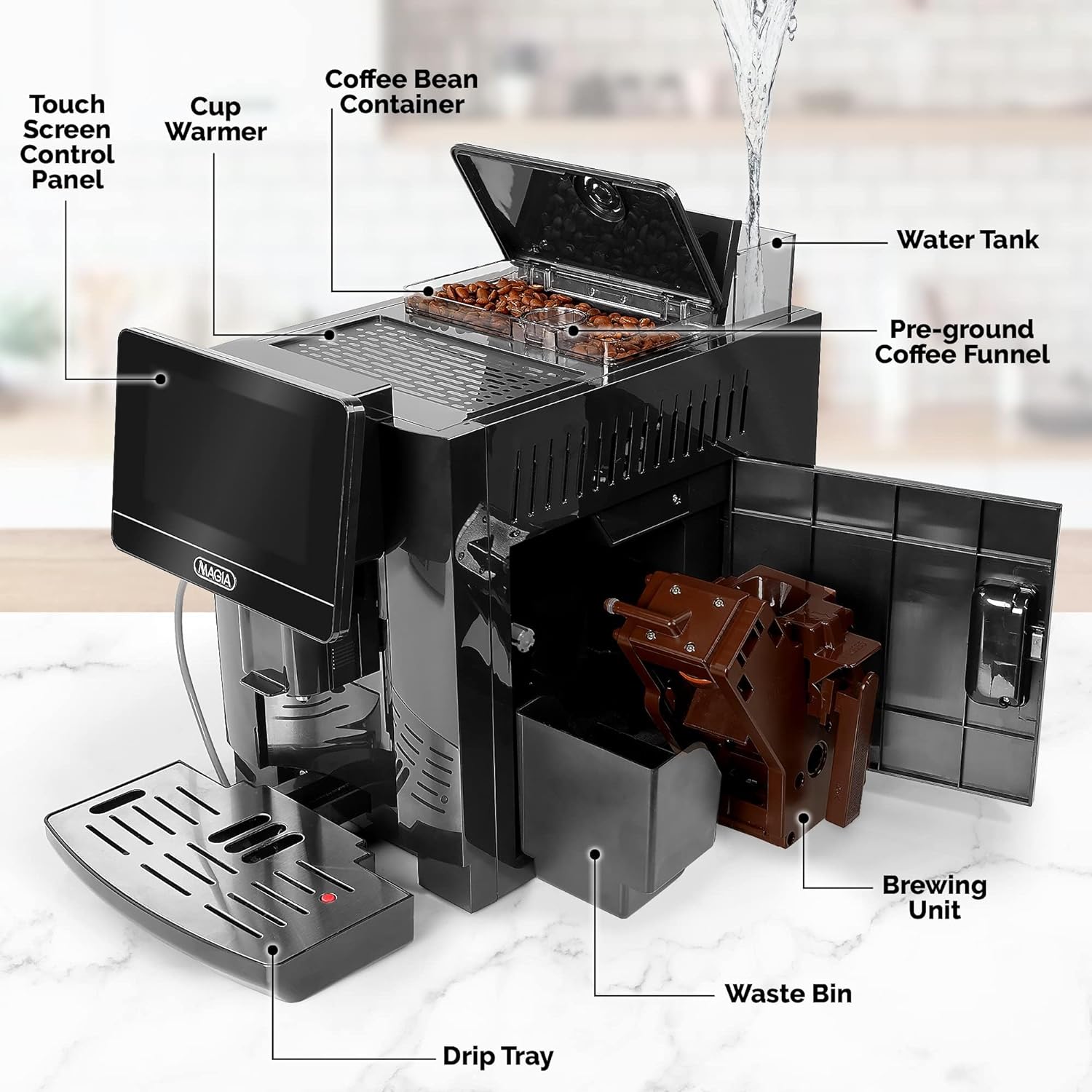 Zulay Magia Super Automatic Espresso Machine Parts by Zulay Kitchen