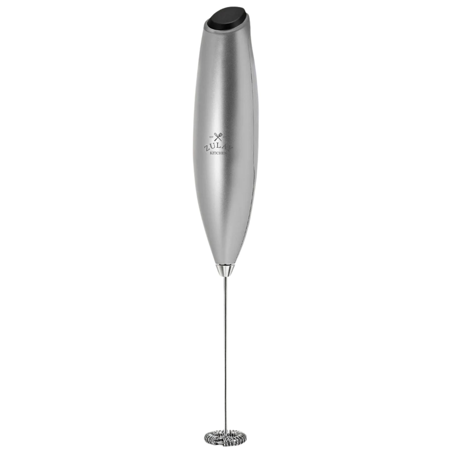 Zulay Milk Frother (Without Stand)- Silver with Black Button by Zulay Kitchen