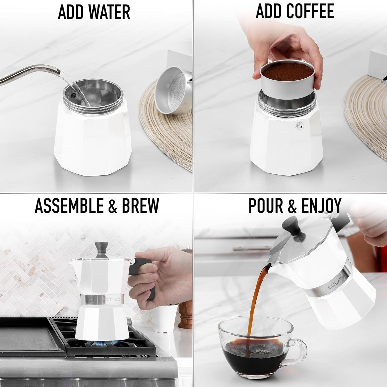 Pour and Enjoy Moka Pot by Zulay Kitchen