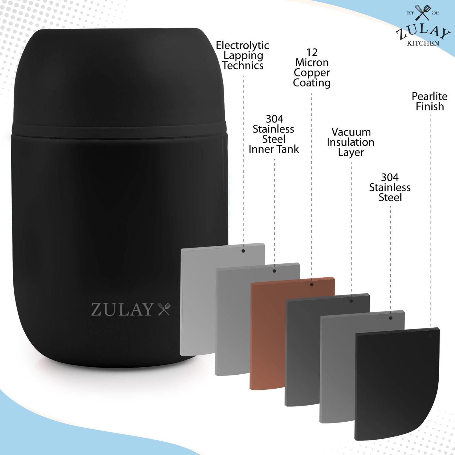 Premium Quality Material Vacuum Insulated Lunch Container by Zulay Kitchen
