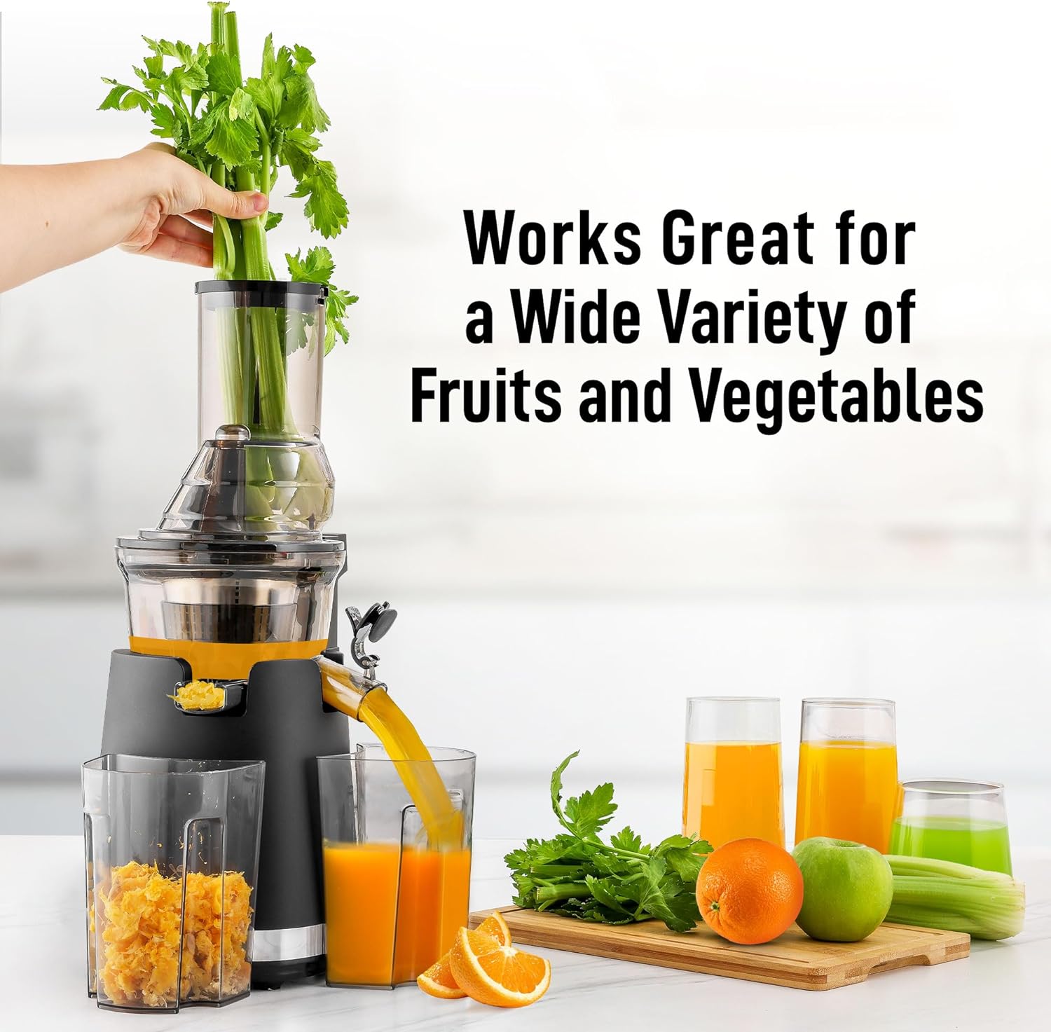 Zulay Fruit Press Machine - Masticating Juicer with High Yield