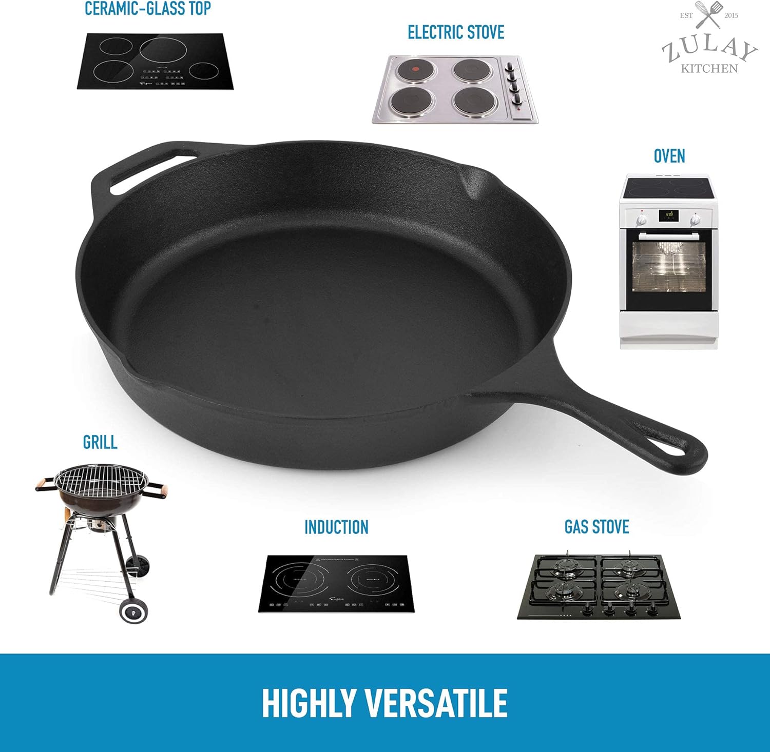 cast iron skillet that is all cooktops compatible 
