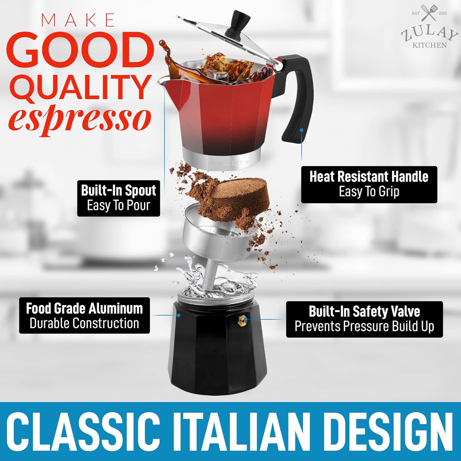 High quality classic Italian design Moka Pot