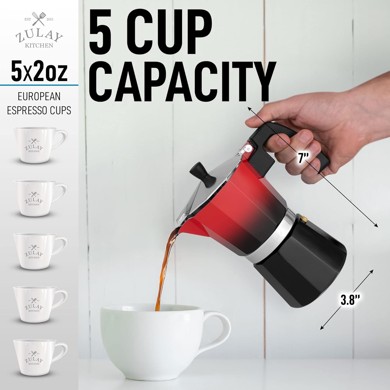 5 cup capacity Stovetop Espresso Cup