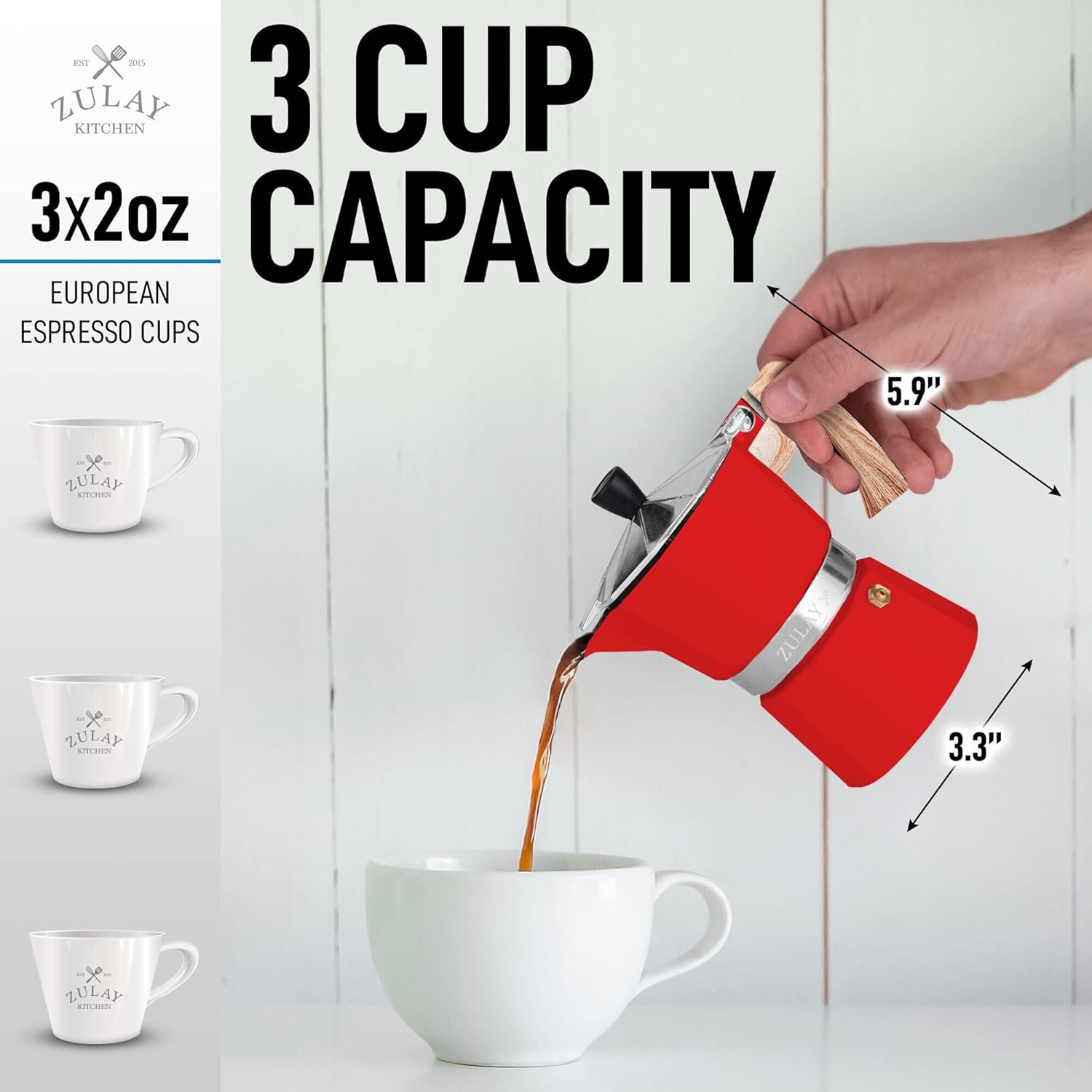 Stovetop Espresso 3 Cup Moka Pot