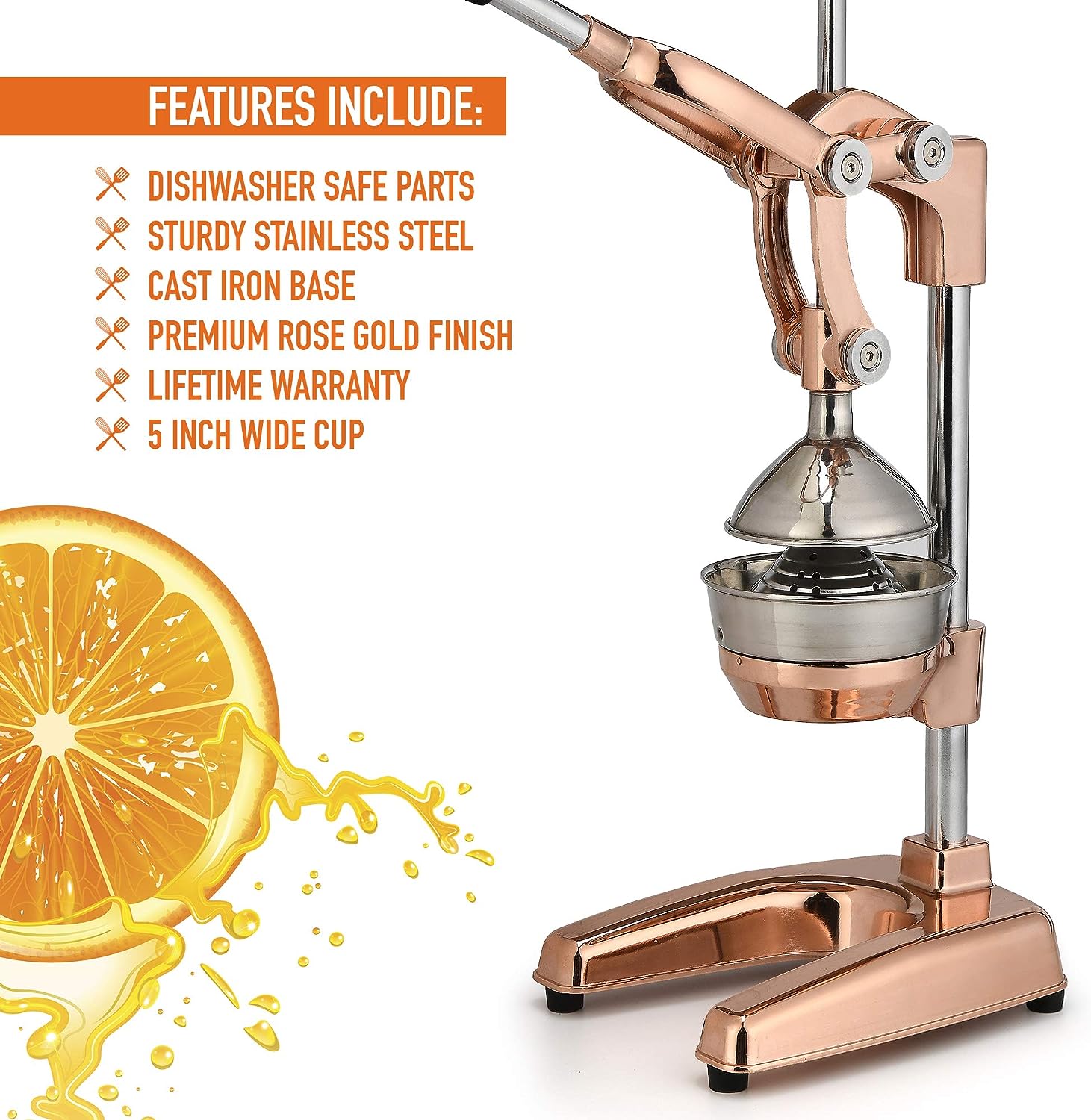High Quality Extra Tall Professional Manual Citrus Press by Zulay Kitchen