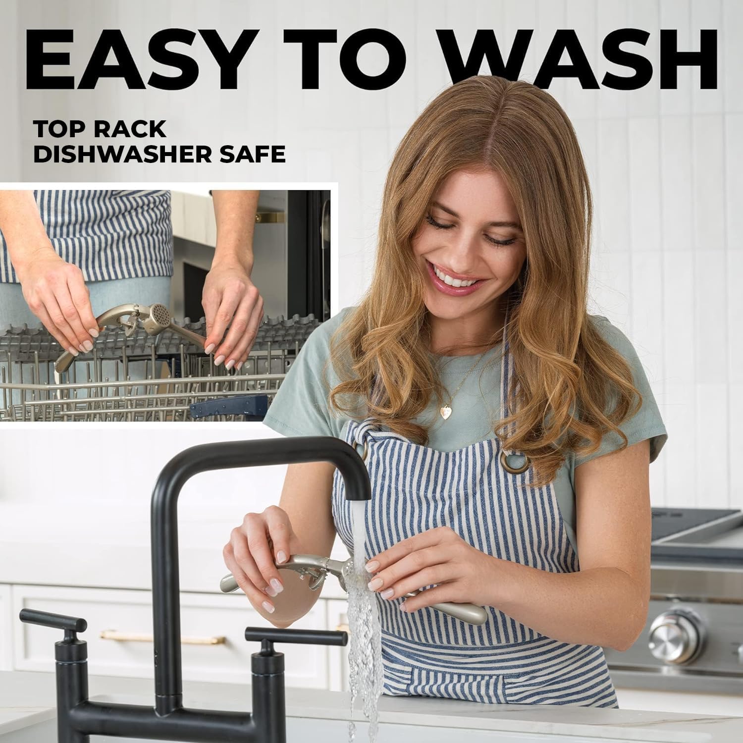 Dishwasher safe premium garlic press
