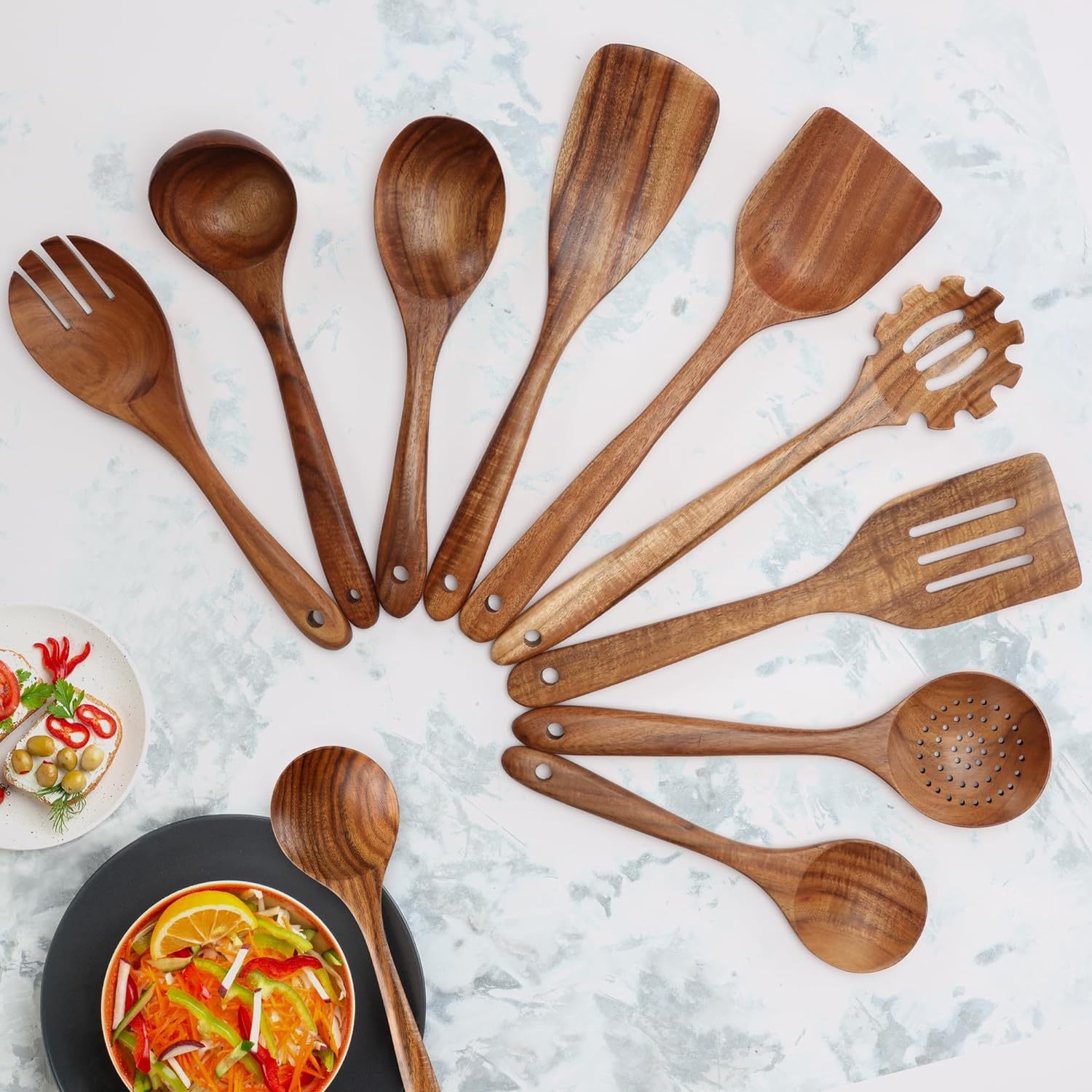 Zulay Kitchen Premium wooden utensil set