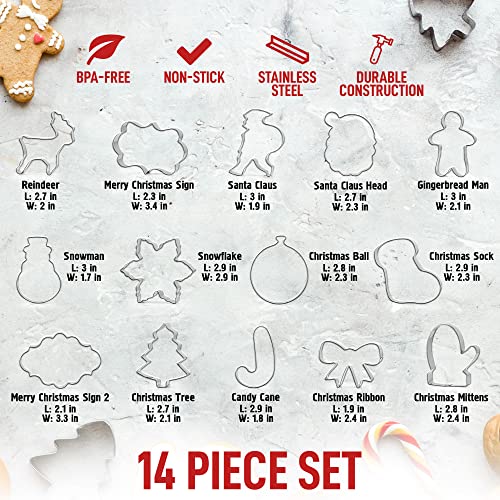 14 piece Christmas Cookie Cutters