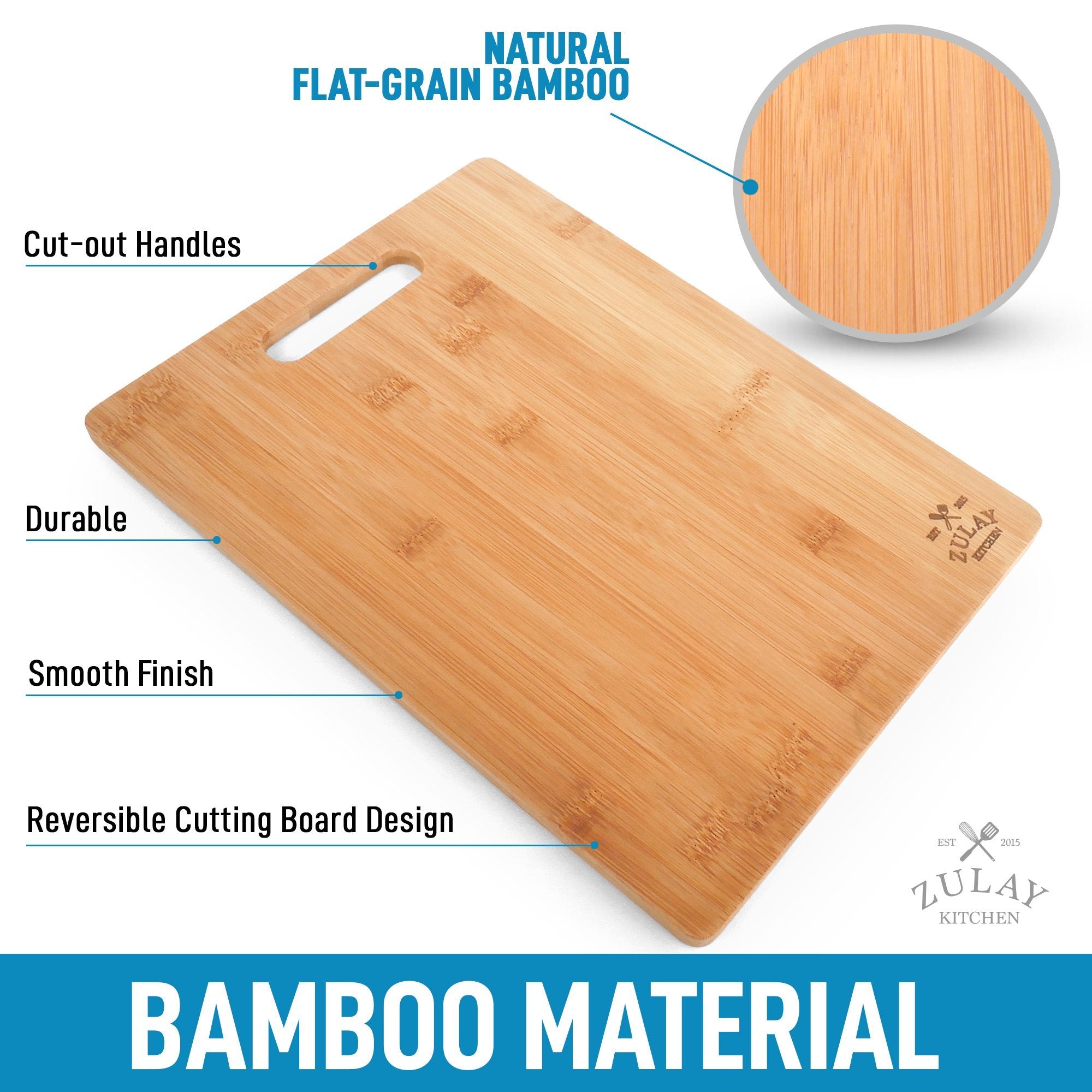 Natural Flat-Grain Bamboo Material by Zulay Kitchen