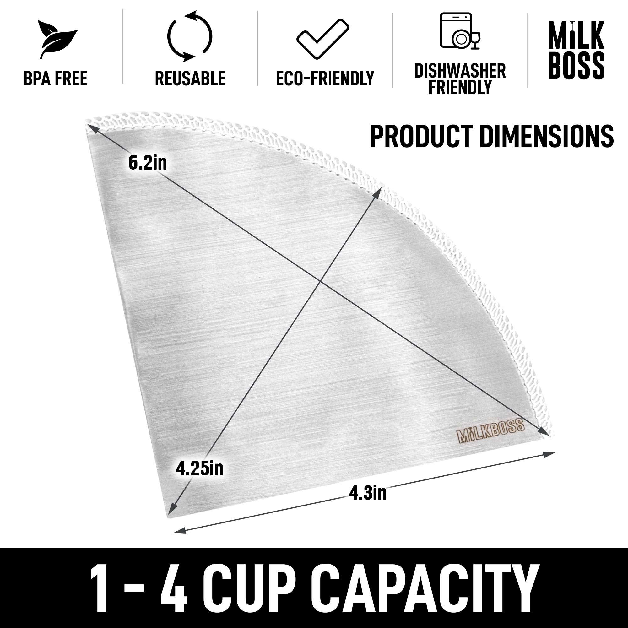 Reusable Milk Boss Pour Over Coffee Filter by Zulay Kitchen