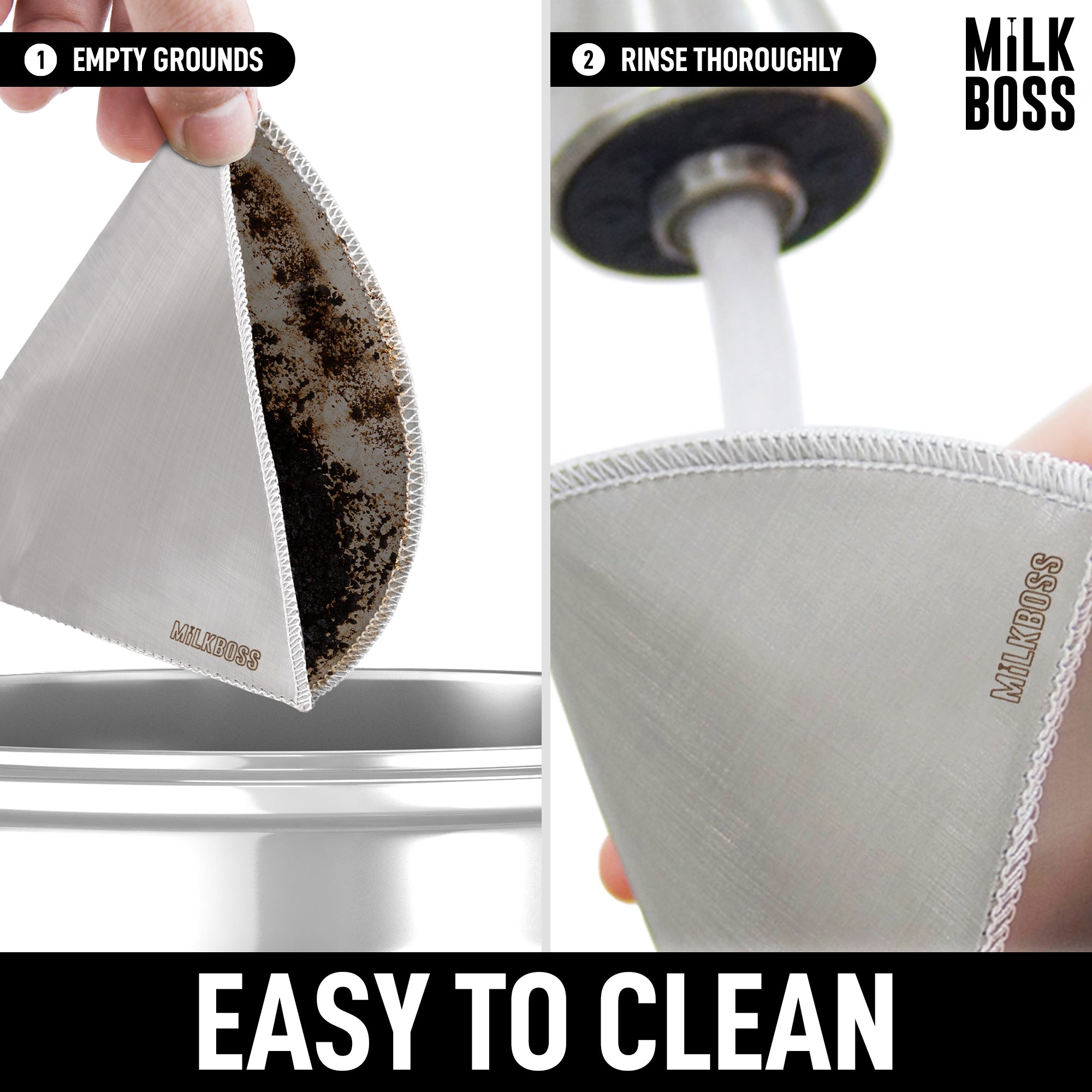 Easy to Clean Milk Boss Pour Over Coffee Filter by Zulay Kitchen