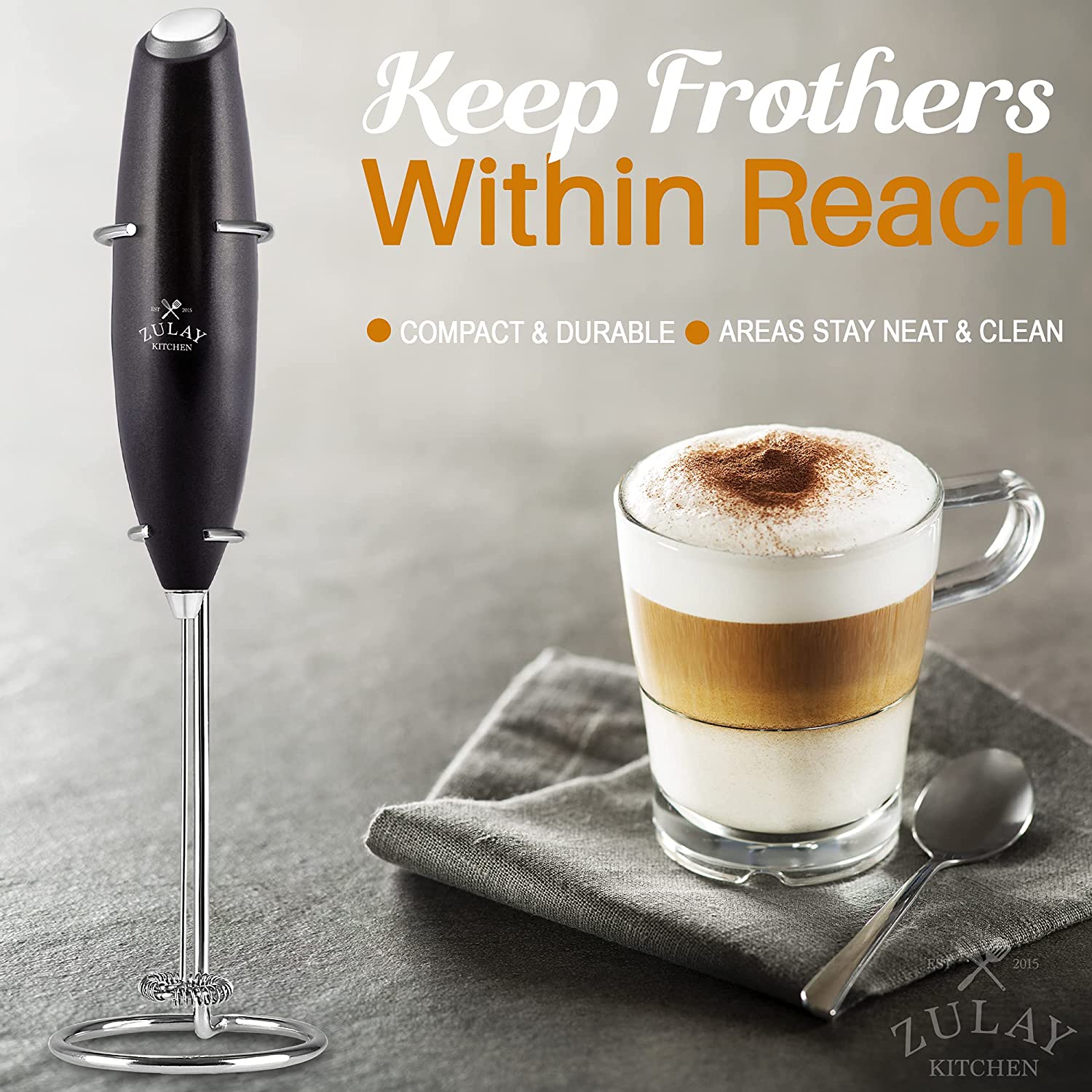 Durable and Sturdy Milk Frother Stand by Zulay Kitchen