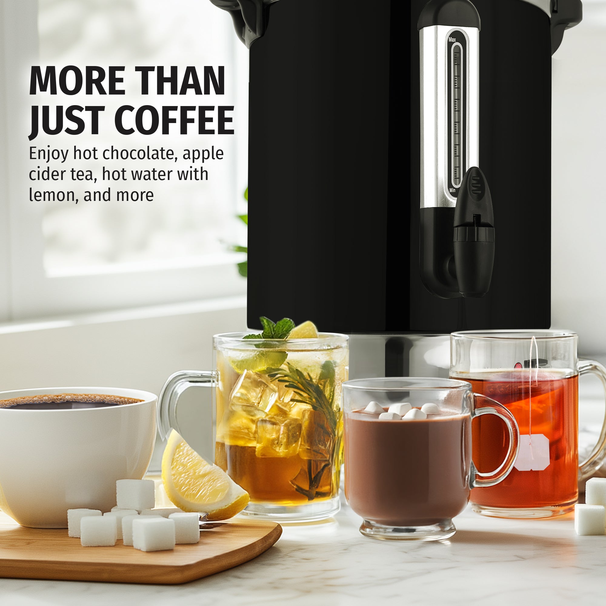 Multipurpose Premium Commercial Coffee Urn Black by Zulay Kitchen