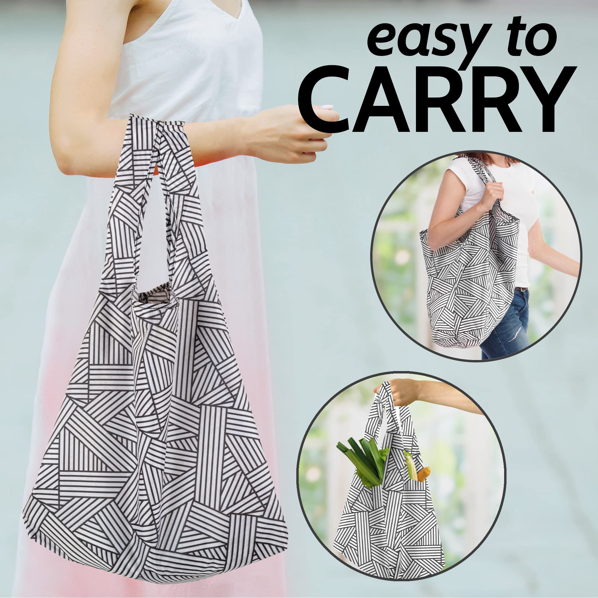 Easy to Carry Reusable Grocery Bags by Zulay Kitchen