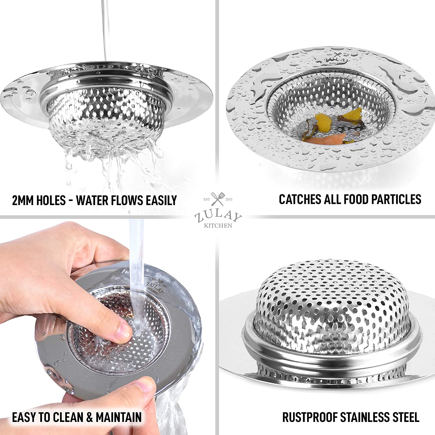 Easy to Clean & Maintain Sink Drain Strainer by Zulay Kitchen