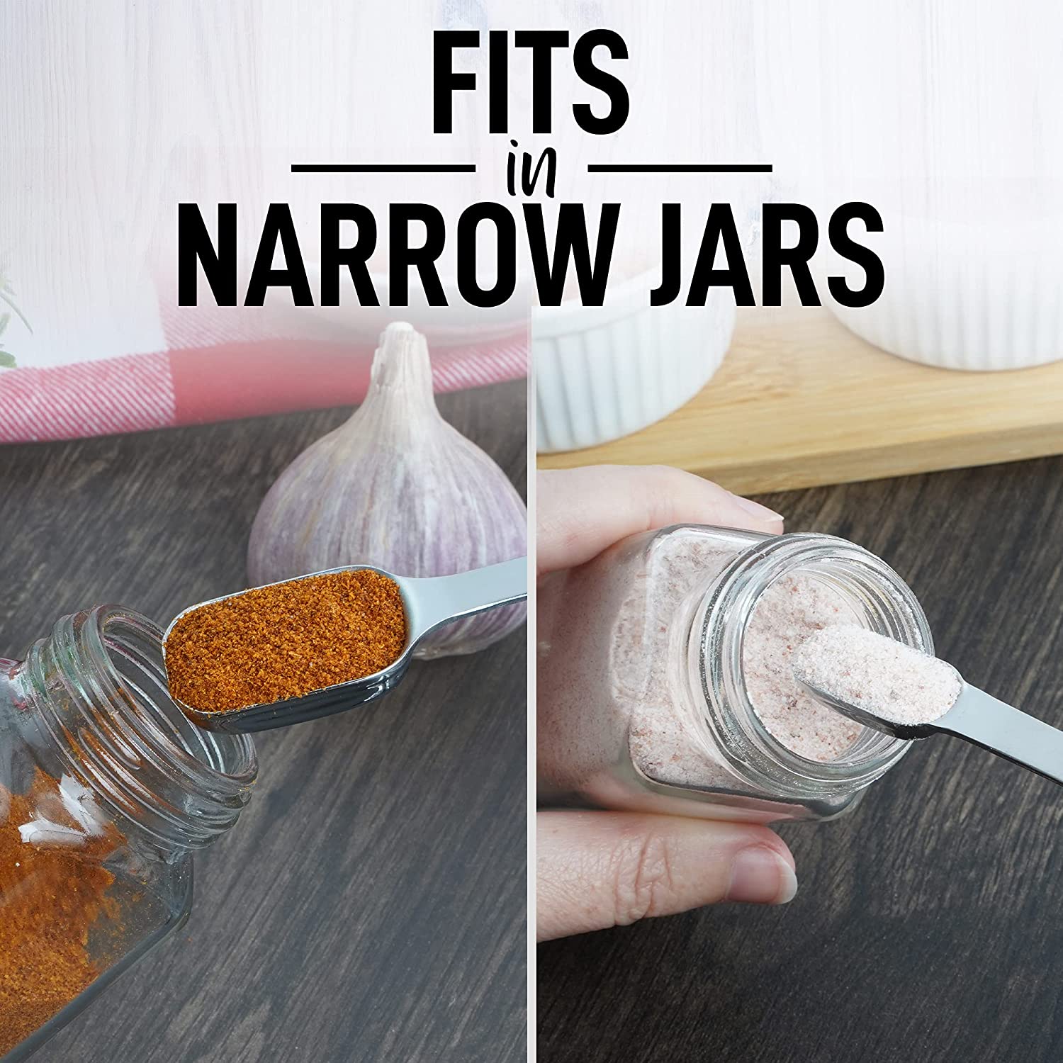 Smart and Thoughtful Design Measuring Spoon Fits in Narrow Jars by Zulay Kitchen