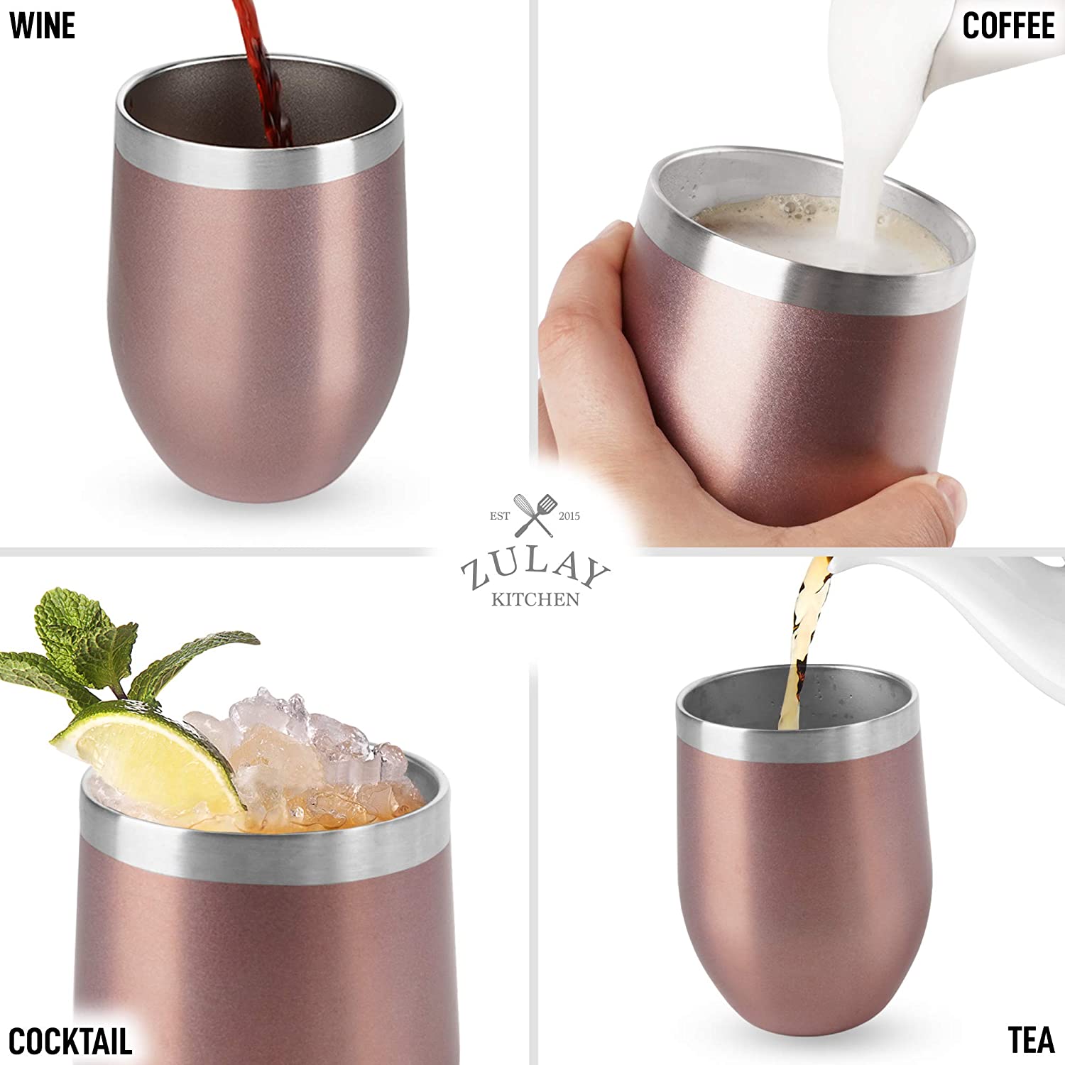 Insulated Wine Tumbler With Lid - Zulay KitchenZulay Kitchen
