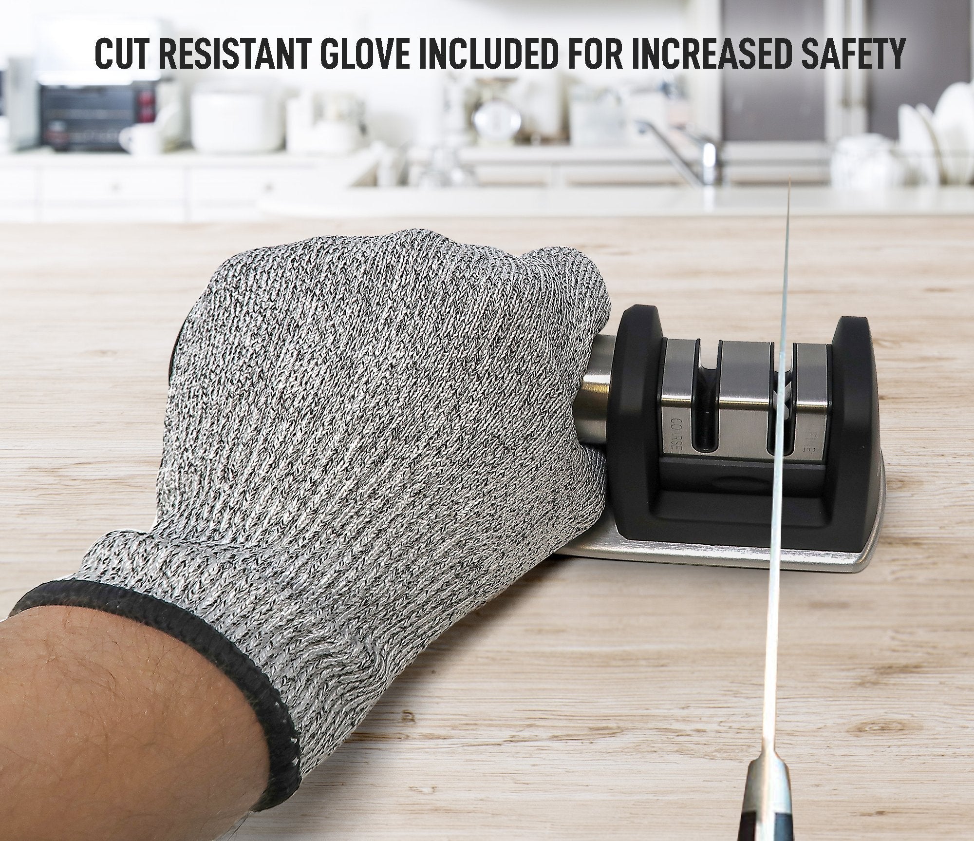 Knife Sharpener & Cut-Resistant Glove Included by Zulay Kitchen