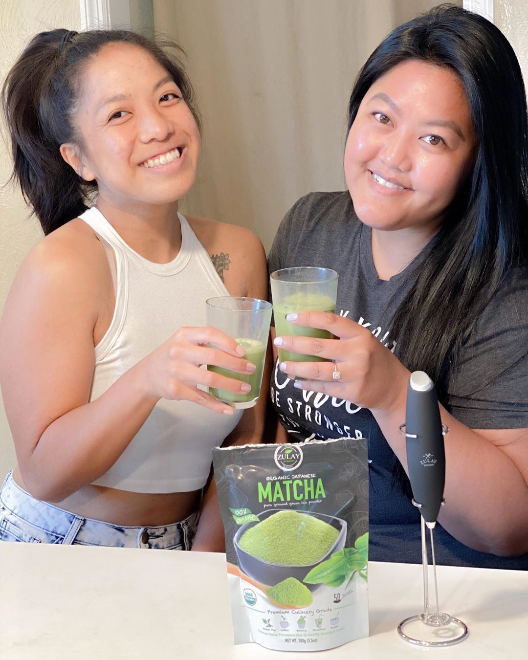 Irene Nicole Karlin Makes Hot Or Cold Matcha Latte Using The Zulay Matcha Powder And Milk Frother! - Zulay Kitchen