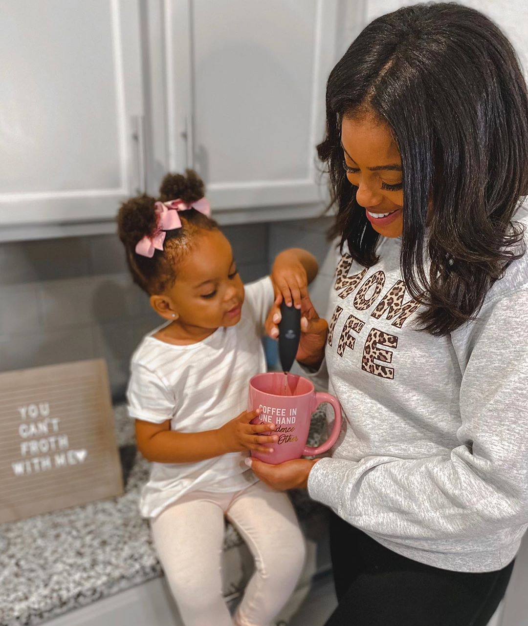 Kyla's Little One Can Help Froth Up Your Coffee Using The Zulay Milk Frother! - Zulay Kitchen