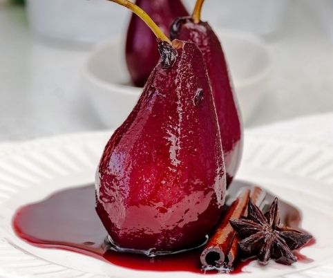 Poached Pears In Red Wine Recipe - Zulay Kitchen
