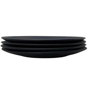 The Contour Dinner Plate - Set of 4 - Black by Zulay Kitchen