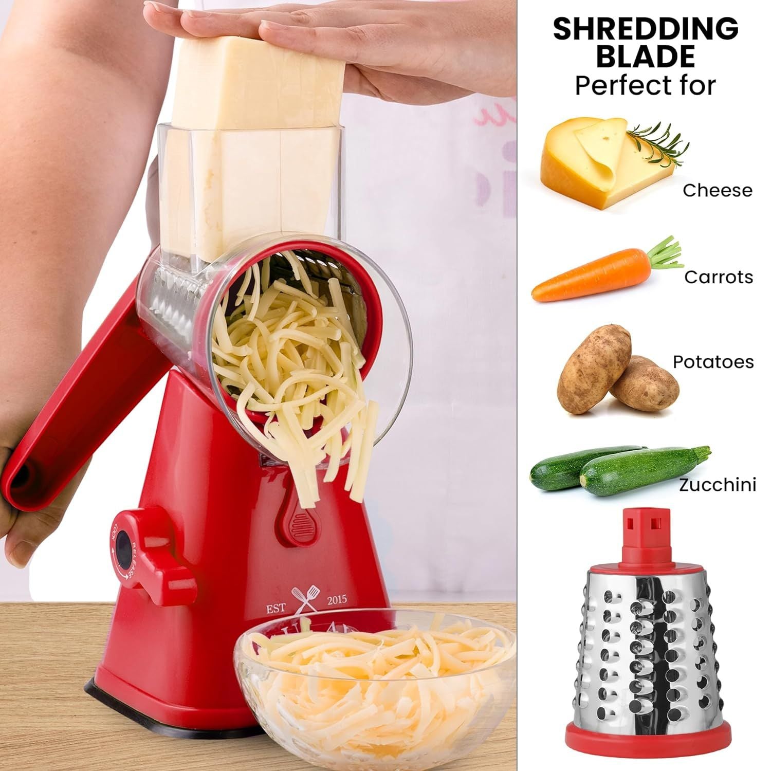 Zulay Kitchen Manual Rotary Cheese Grater with Handle - Light Green, 1 -  Harris Teeter