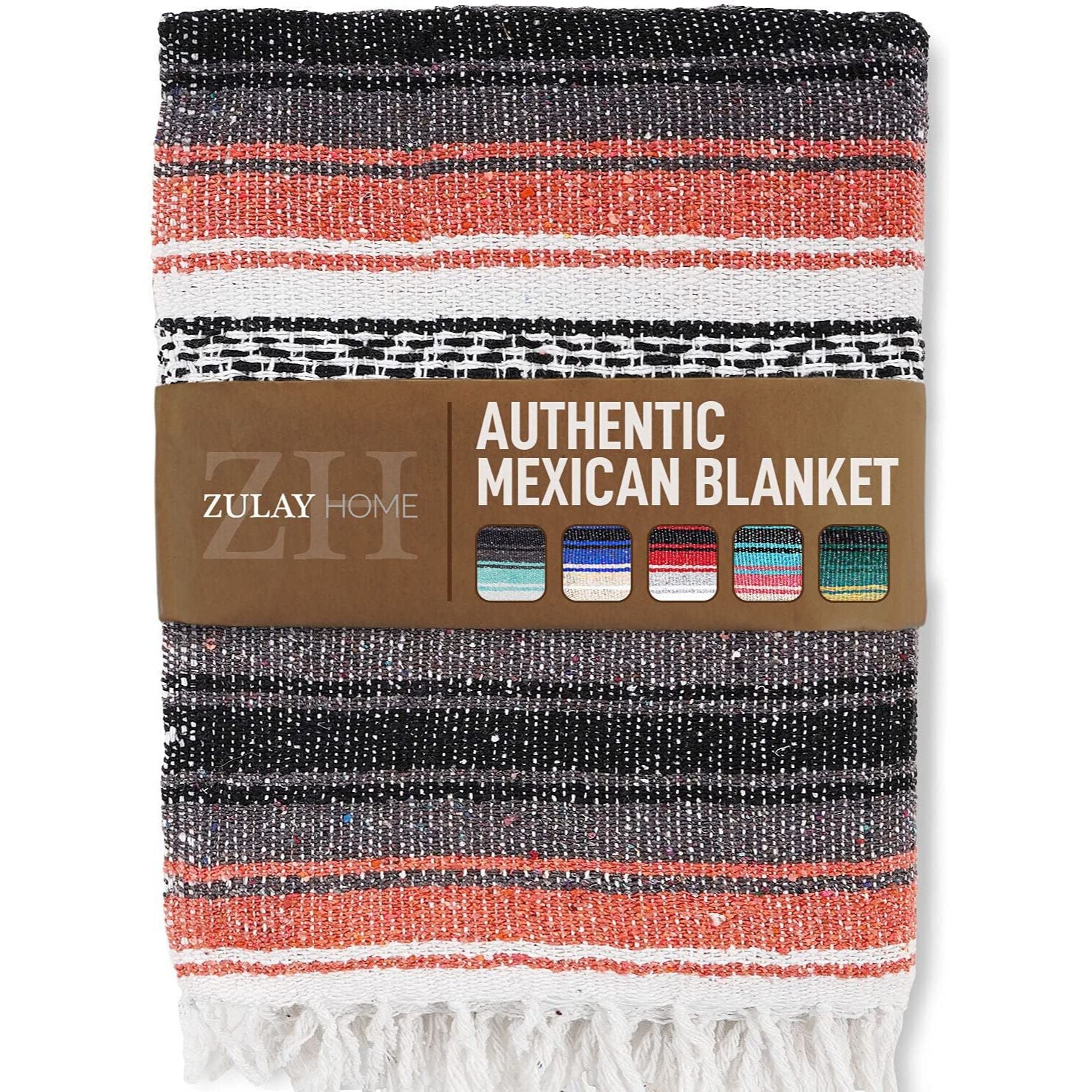 Zulay Home Authentic Mexican Blankets - Hand Woven Yoga Blanket & Outdoor Blanket