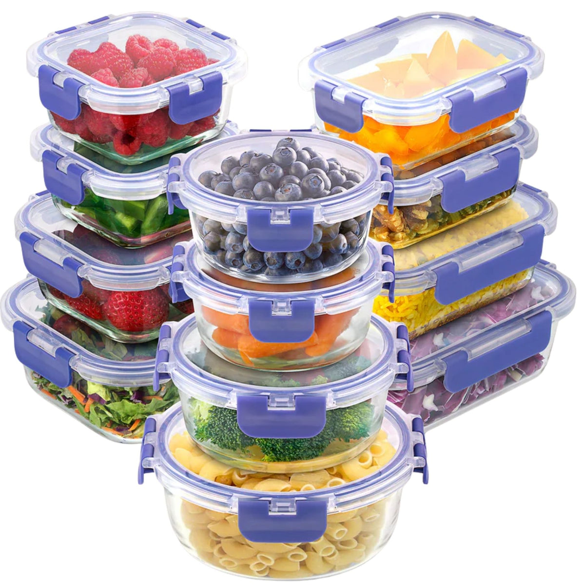 12 Piece Glass Food Storage Containers