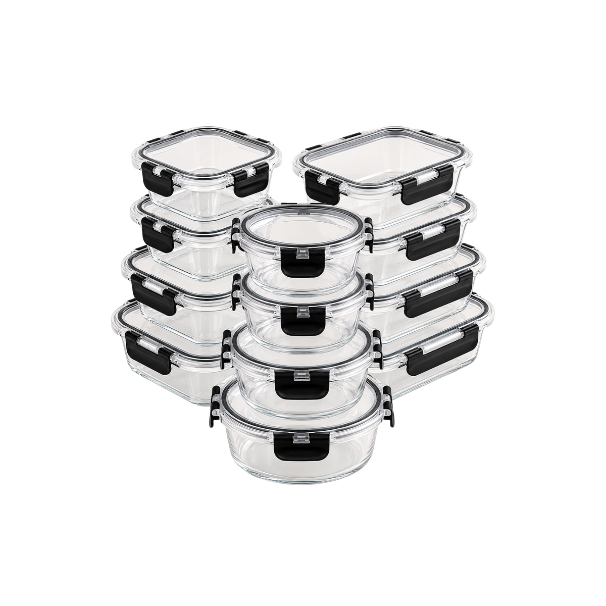 Zulay Kitchen 12-Pack Leakproof Glass Storage Containers with Lids