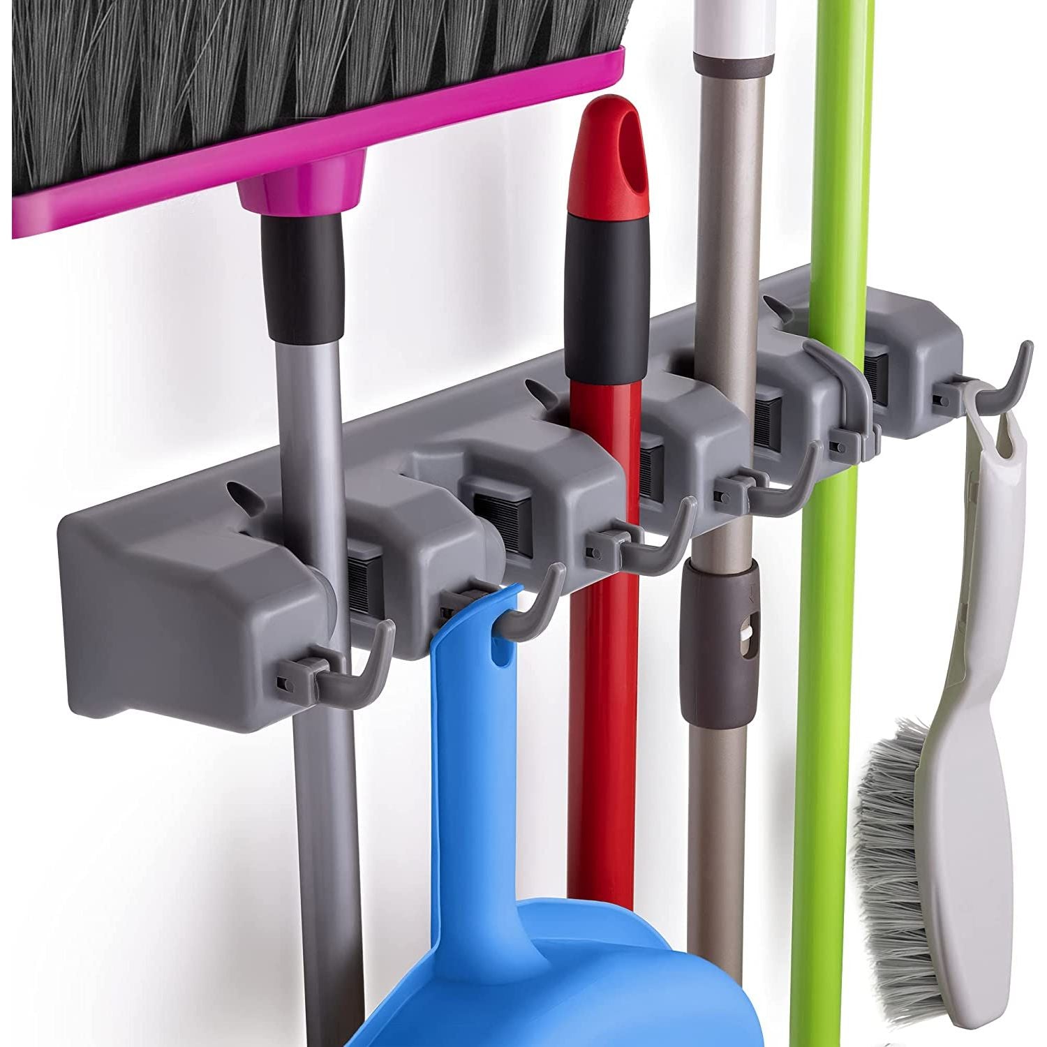 Mop and Broom Organizer Wall Mount – Holds Up to 50 lbs of Weight - Versatile Equipment Holder