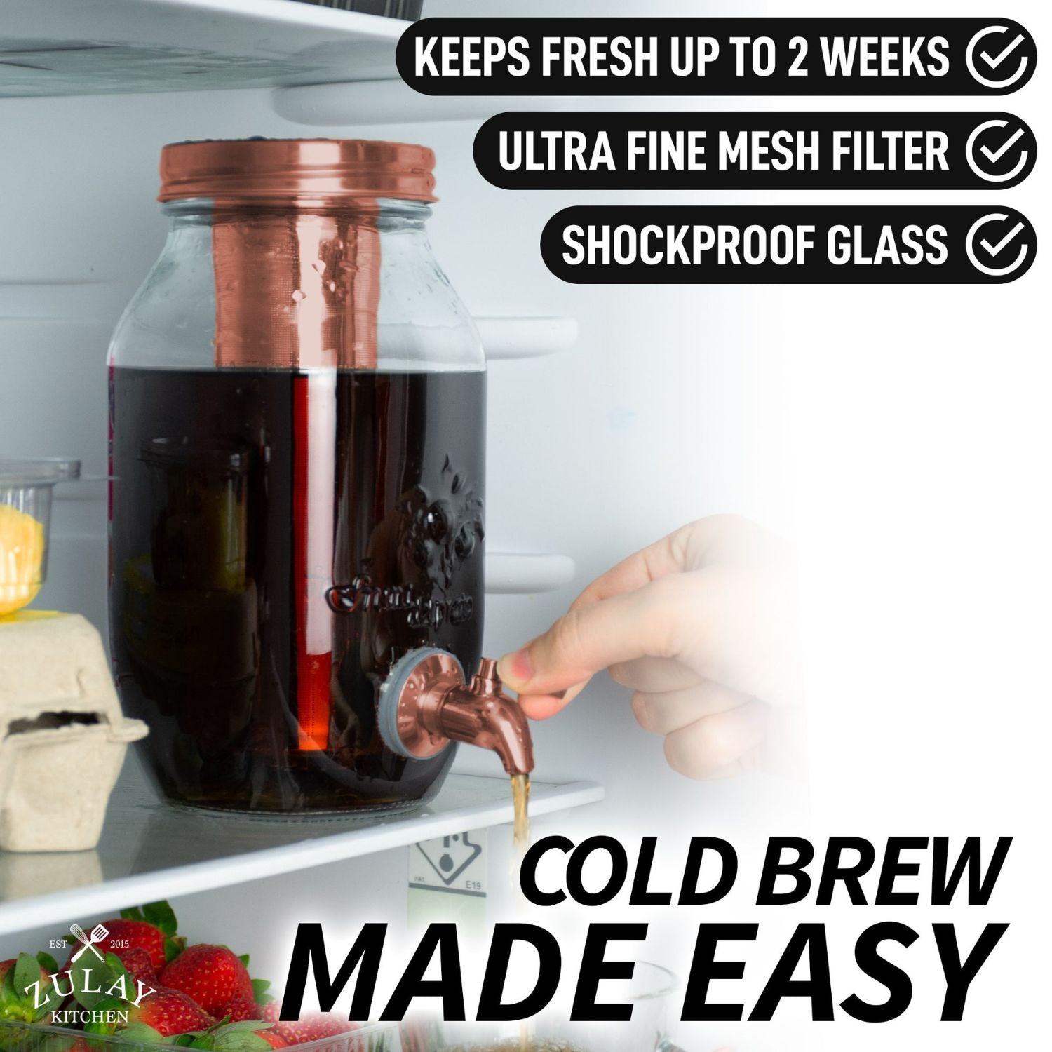 Zulay Kitchen - Cold Brew Coffee Maker - 1.5 Liter
