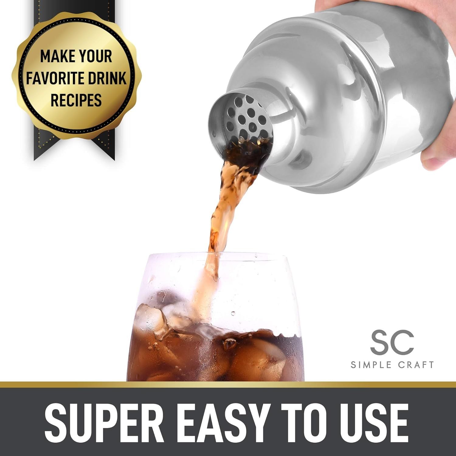 Simple Craft Cocktail Shaker with Strainer – The Southern Spirit