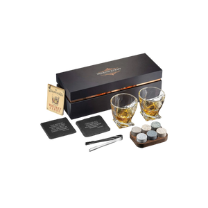 14-Piece Whiskey Glass & Stones Set
