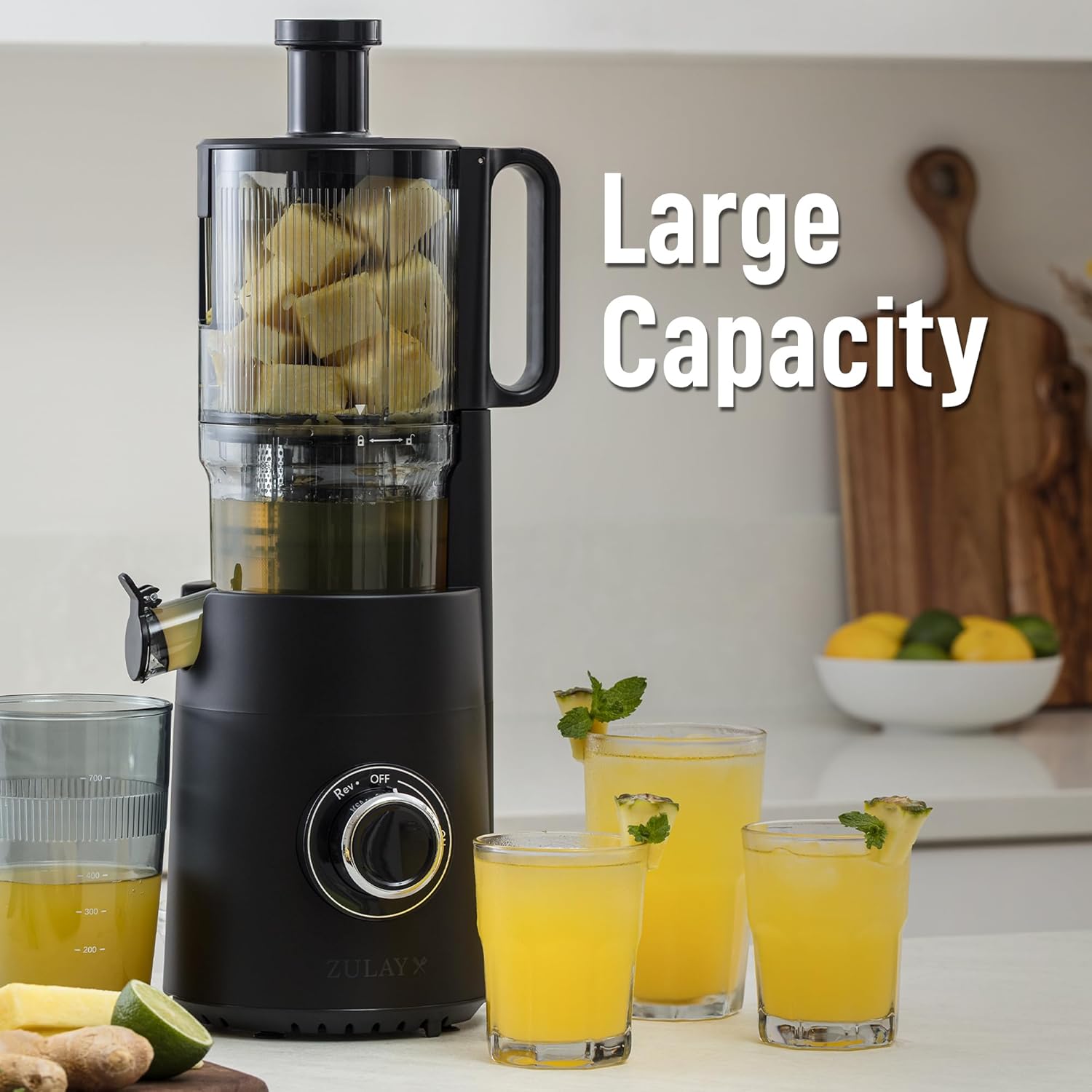 5” Wide Chute Cold Press Juicer – Smooth, Fresh Juice Every Time by Zulay Kitchen