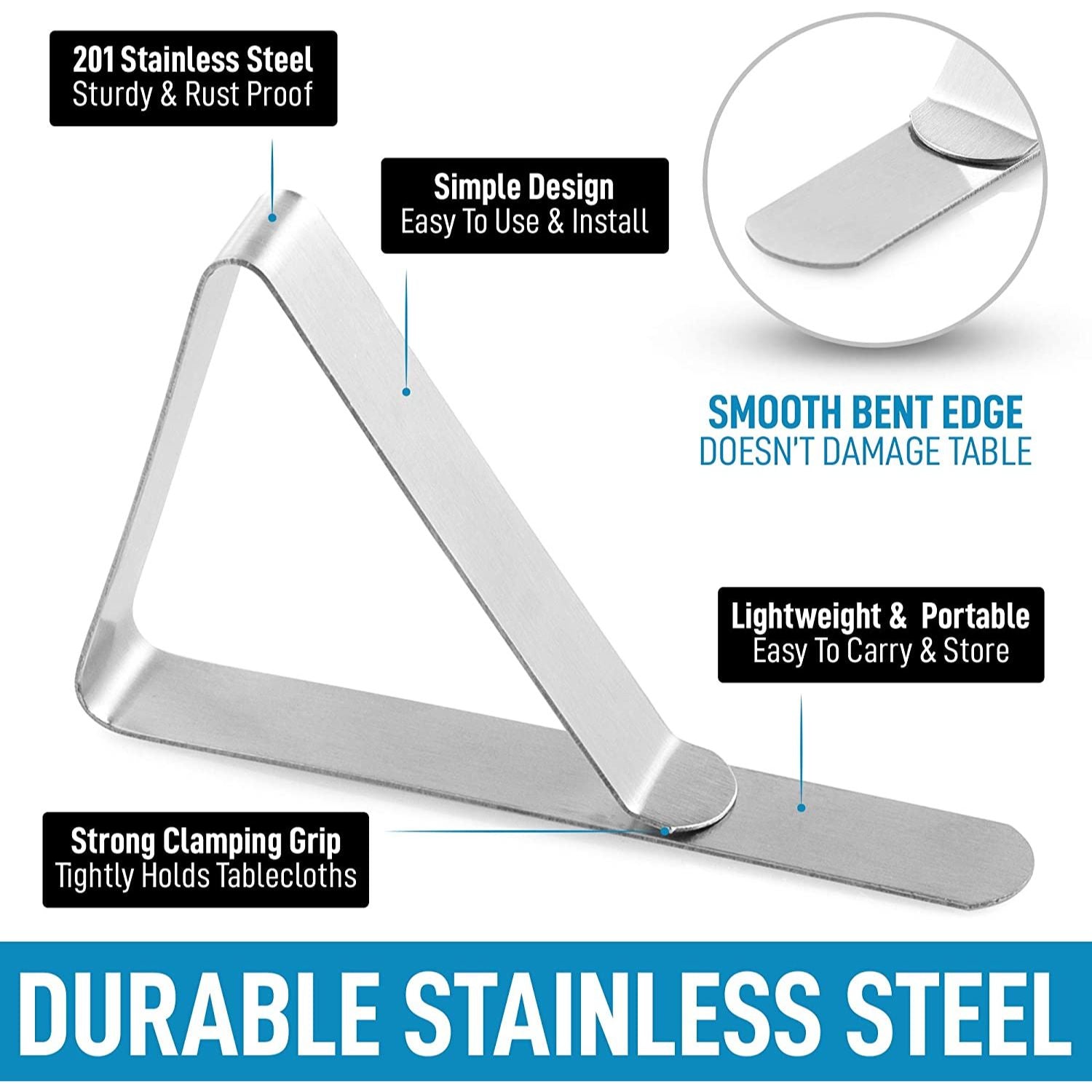 Durable stainless steel Tablecloth clips