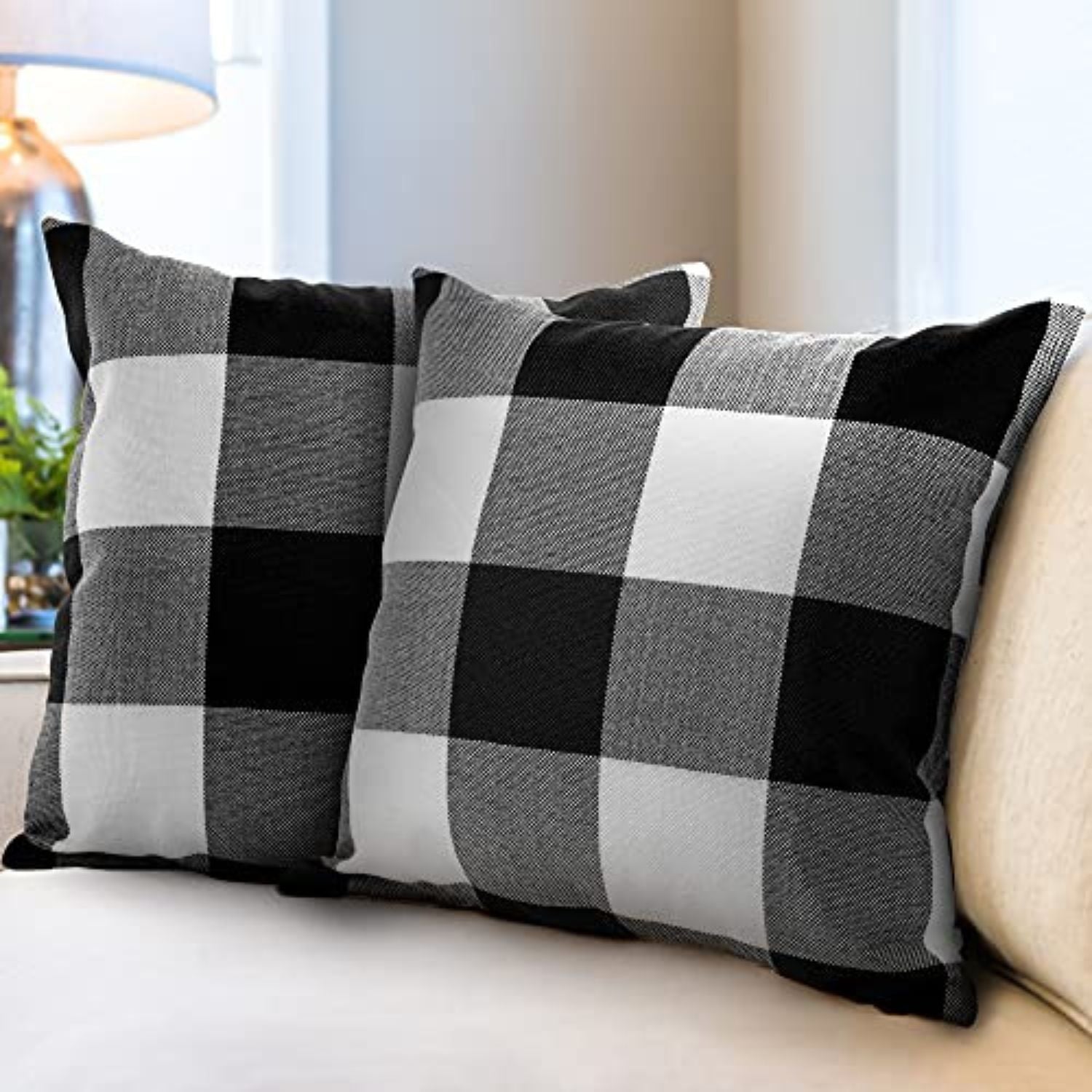 Zulay Kitchen Home Buffalo Plaid Throw Pillow Covers