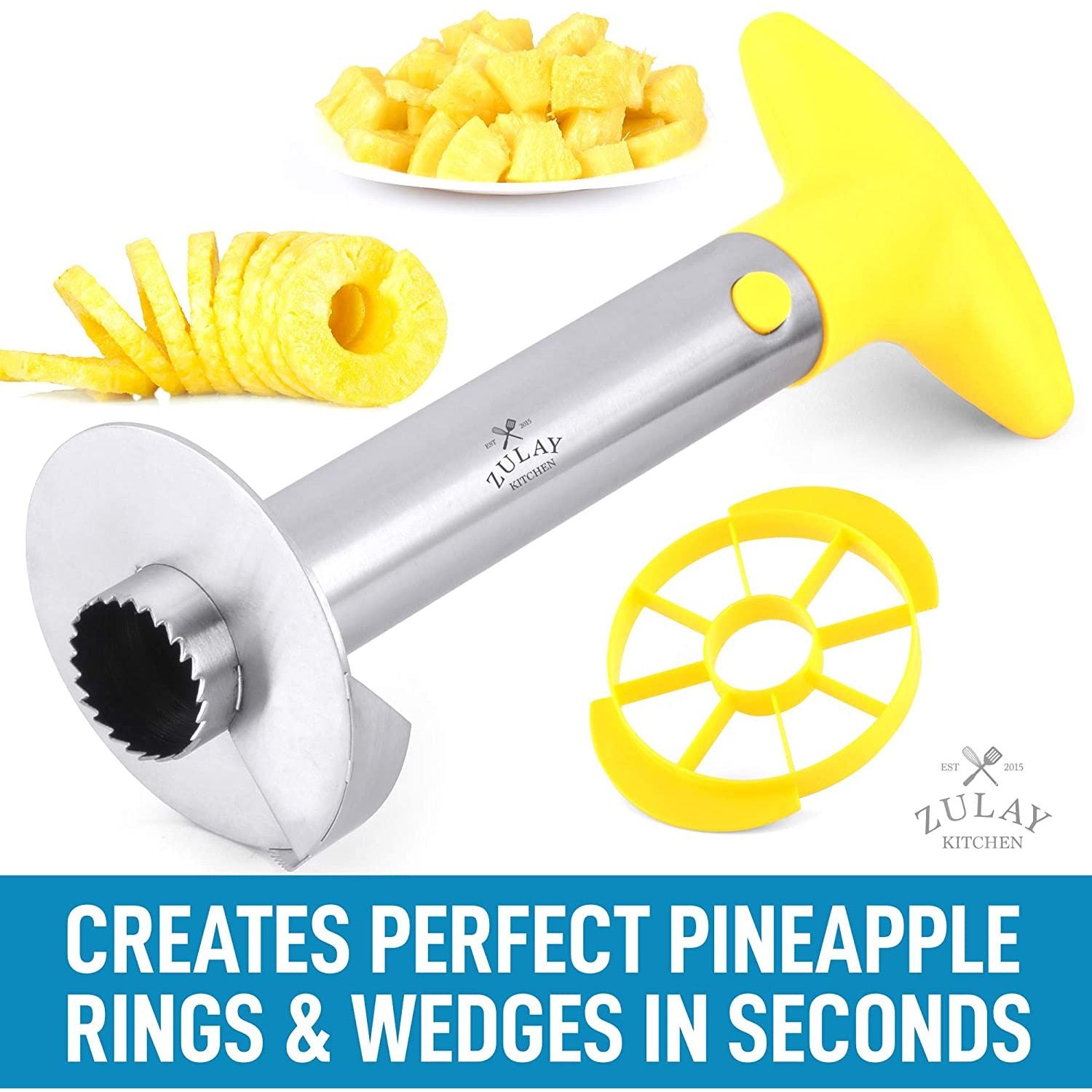 Zulay Kitchen Pineapple Corer and Slicer Tool Set - Yellow, 1
