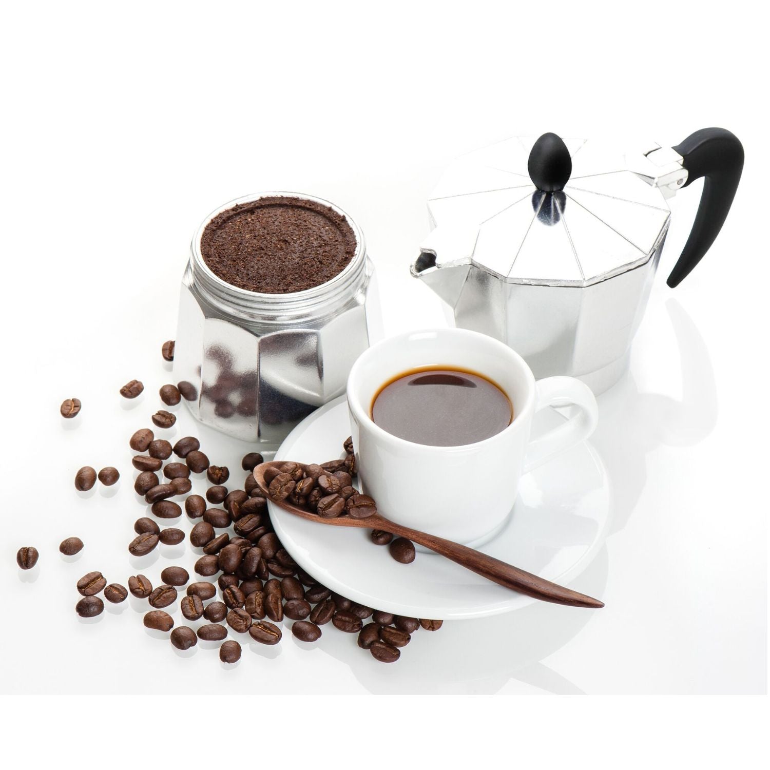 Mixpresso Aluminum Moka stove coffee maker With A Mug, Moka Pot Coffee –  Kaffa Abode